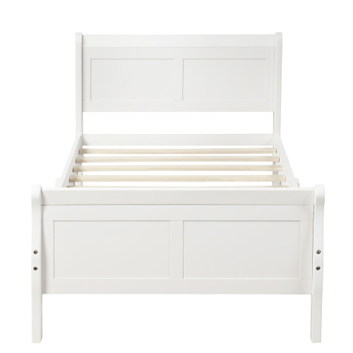 Wood Platform Bed Twin Bed Frame Mattress Foundation Sleigh Bed with Headboard/Footboard/Wood Slat Support、、casual