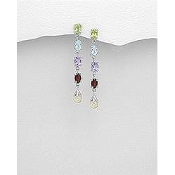 Multi Gemstone Earrings, Amethyst, topaz, garnet, citrine, peridot magnificent!、mySite、g9winljtr