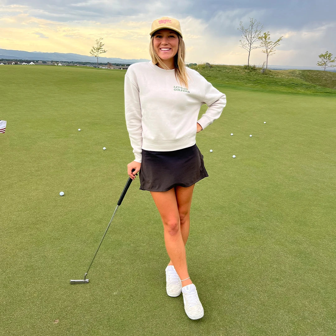 Shaper Golf Women's Let's Go Golfing Cropped Crewneck - Bone、mySite、i-lightchina