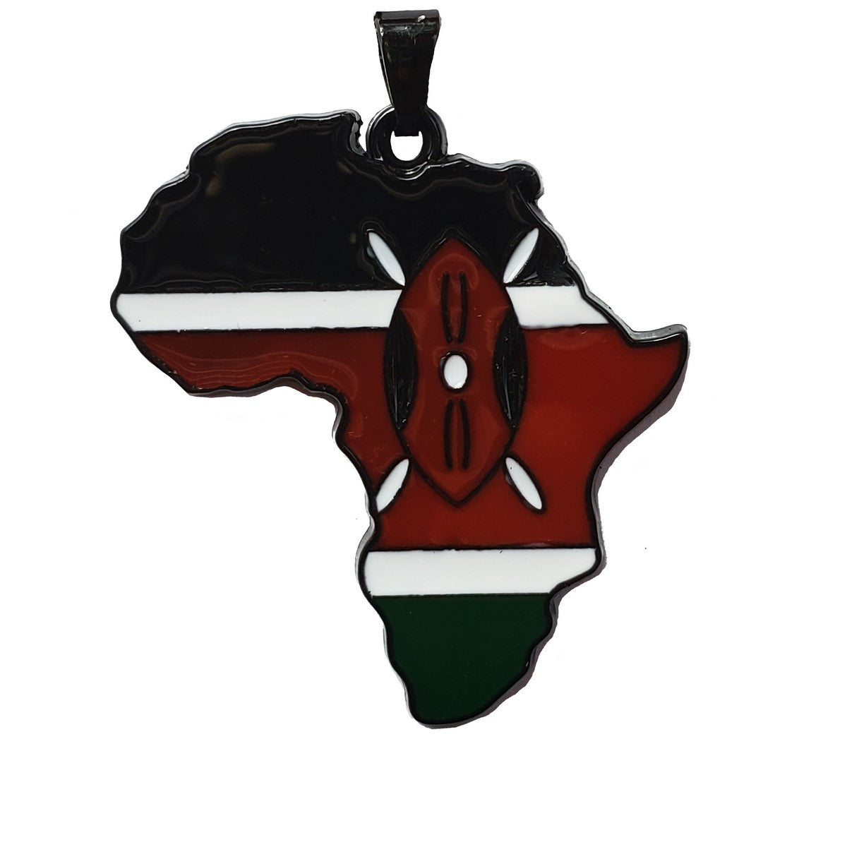 Kenya Flag Pendant Necklace Africa Map Necklace、mySite、solidvoid