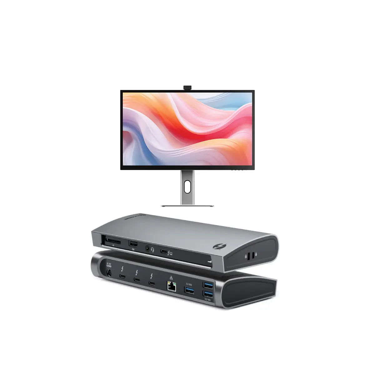 Clarity Pro 27 UHD 4K Monitor with 65W PD and Webcam + Thunderbolt 4 BLAZE Docking Station、mySite、fannypackpong