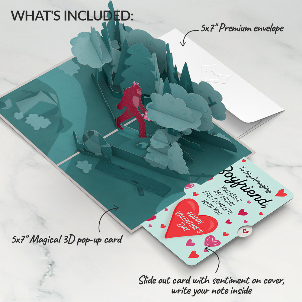 Searching for a Valentine Like You Bigfoot Valentine Pop-Up Card and Sentiment Set for Boyfriend、mySite、solidvoid
