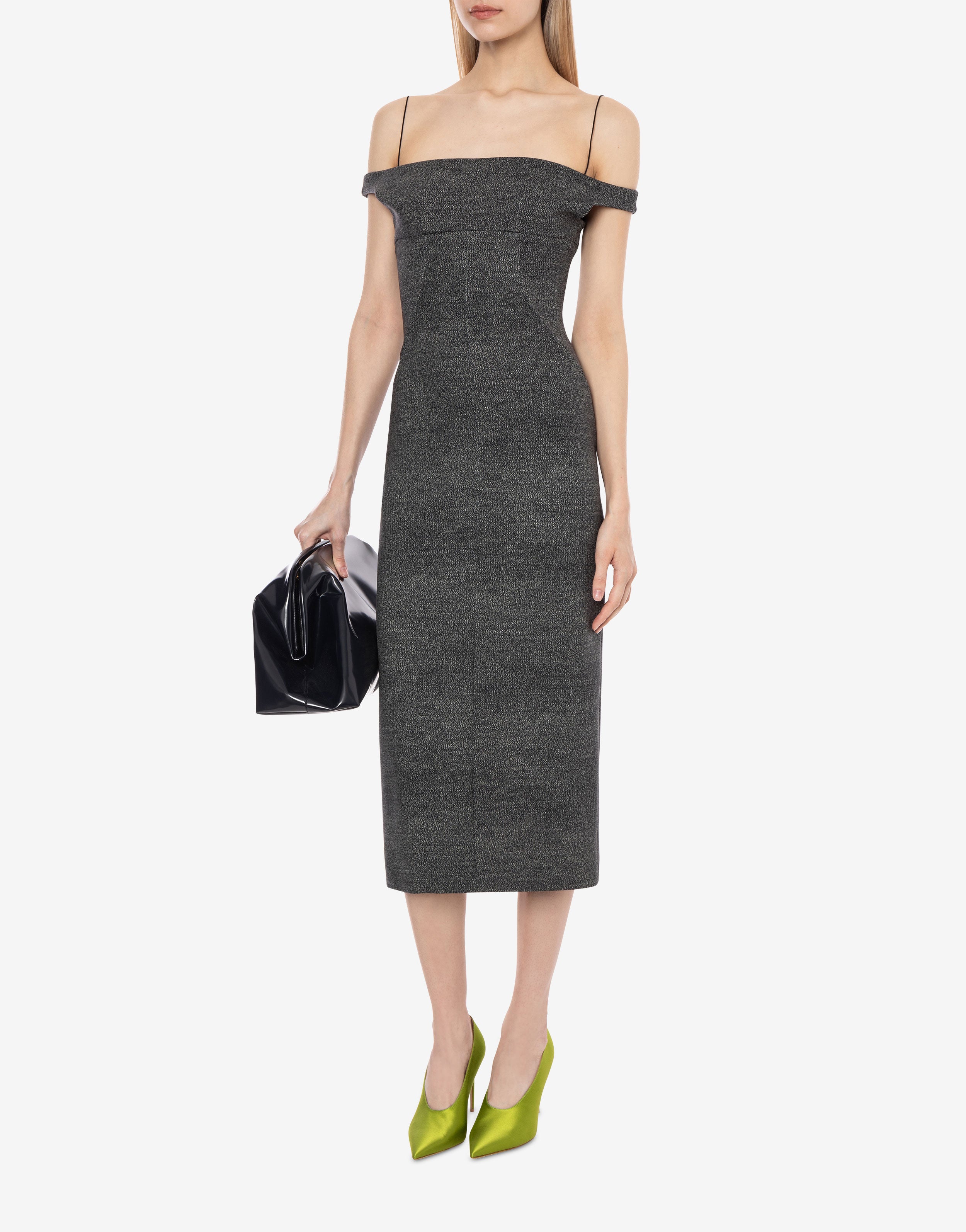 Abito off-the-shoulder in neoprene stampato、mySite、aoinhome