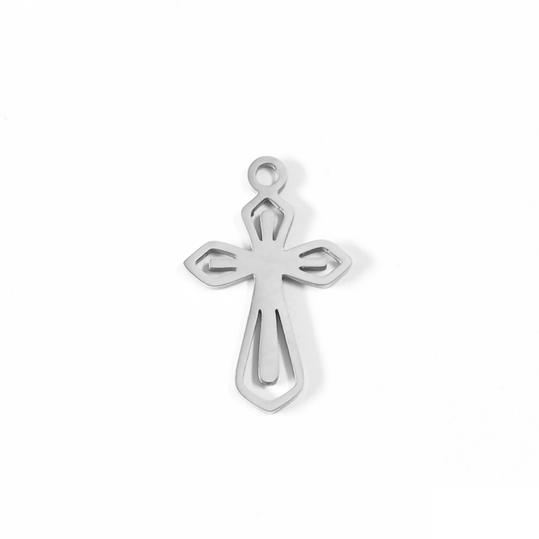 18K Gold PVD Stainless Steel Pointed Cross Charm / PDL0047、mySite、dreamappss