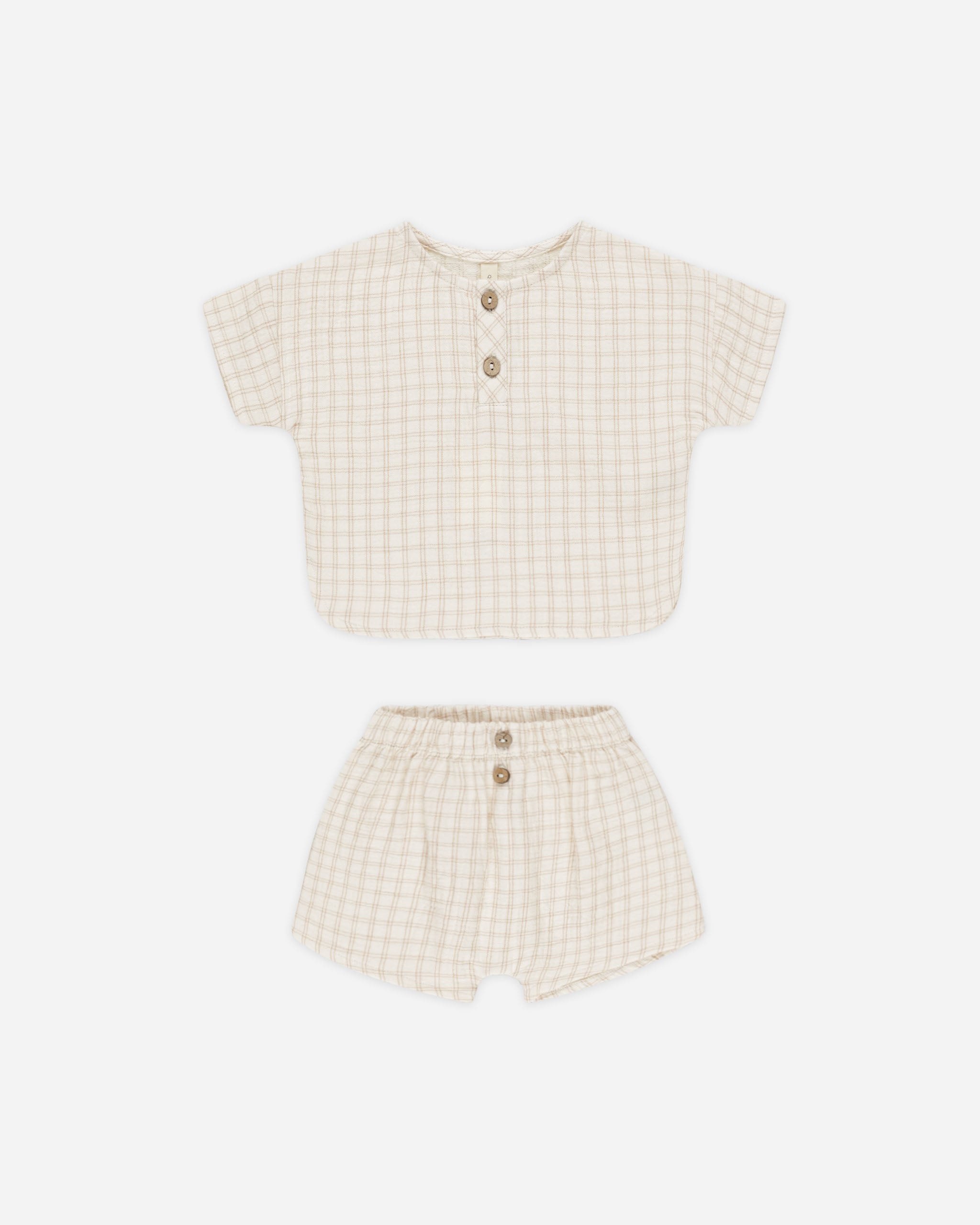  Woven Boxy Top + Short Set || Oat Check、mySite、layawaytickets