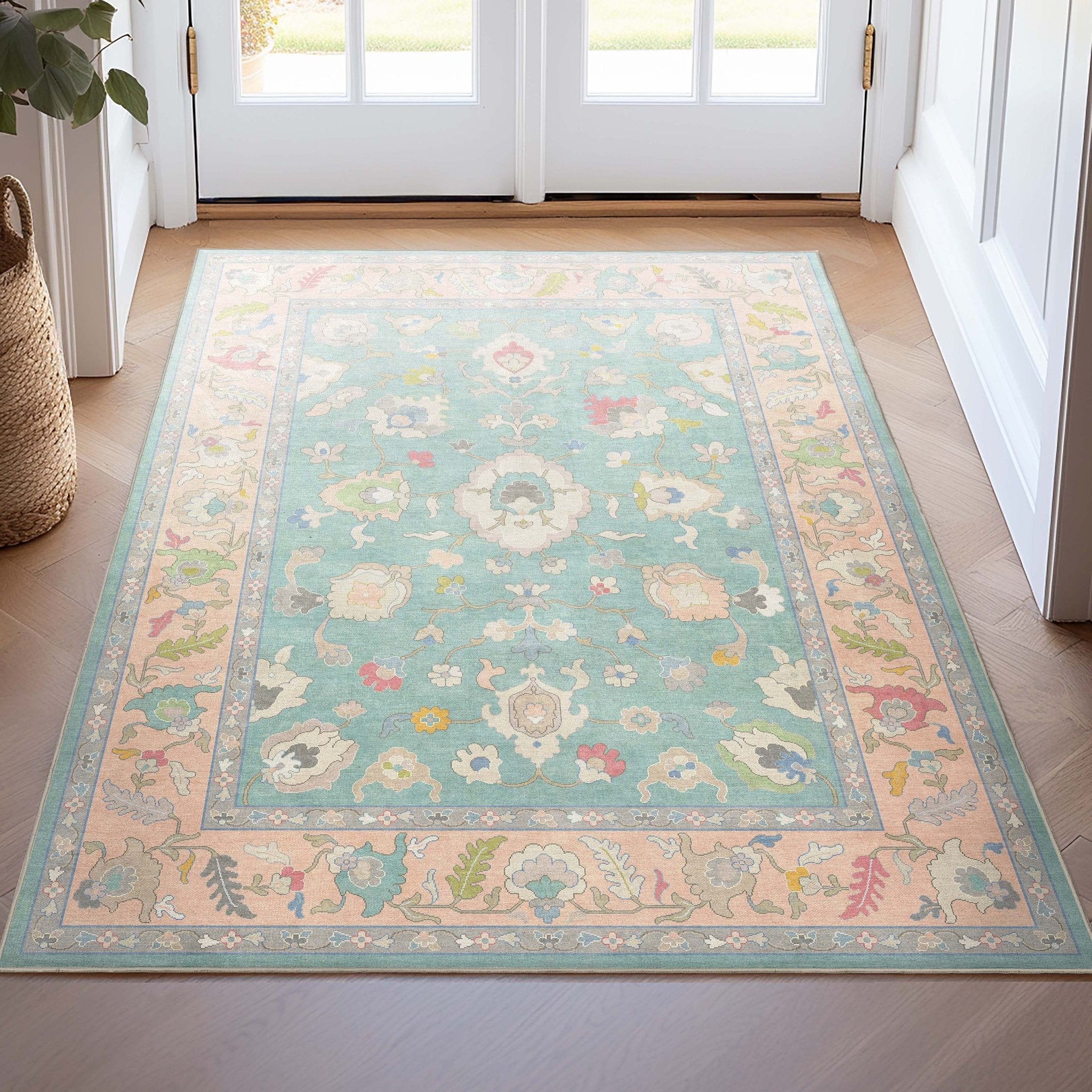 Konya Updated Traditional Oriental Pastel Rug for Living Room Bedroom Dining Room ,Easy Clean、mySite、gigharbornorthrealestate