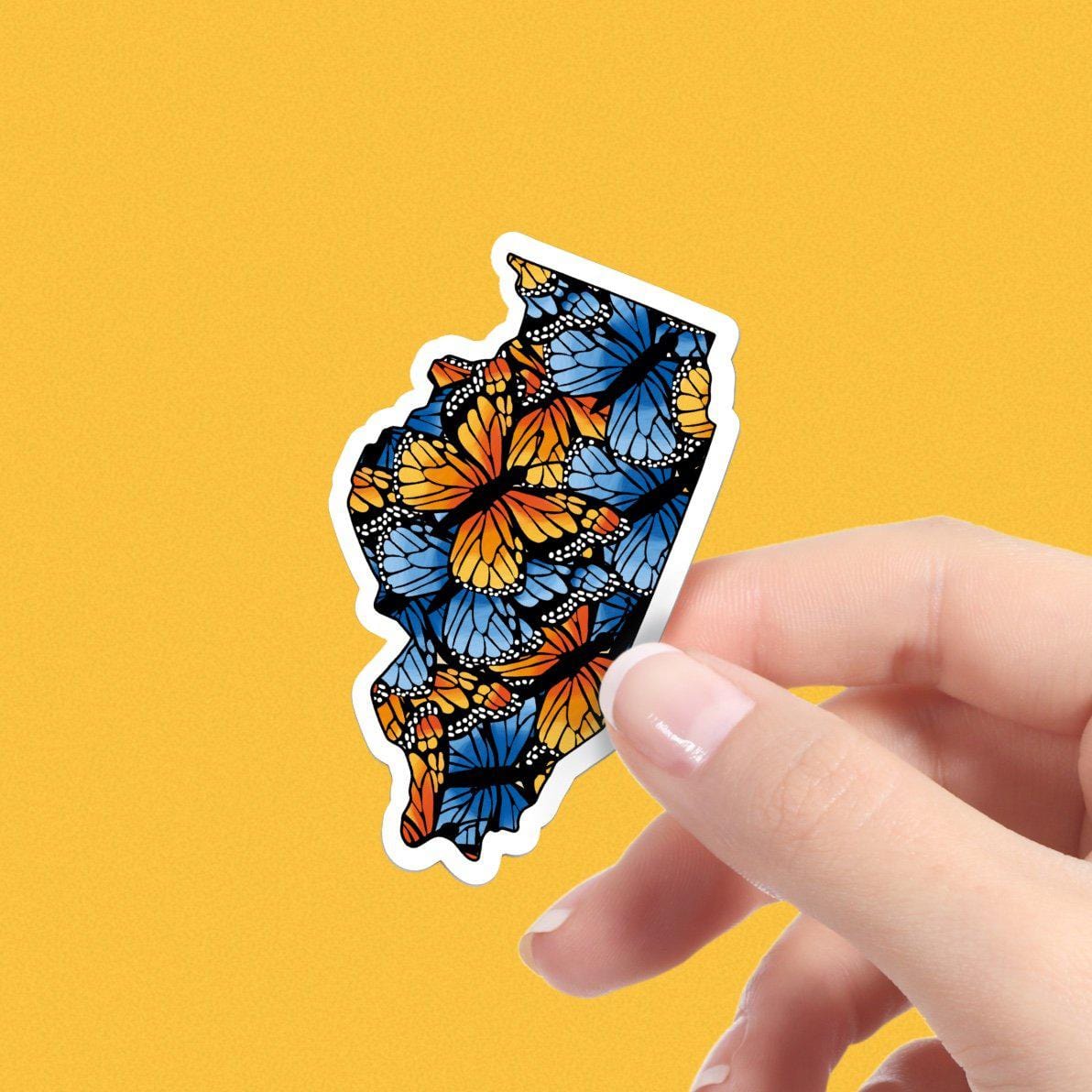  Illinois Butterfly Pattern Sticker、mySite、elrpsem3k