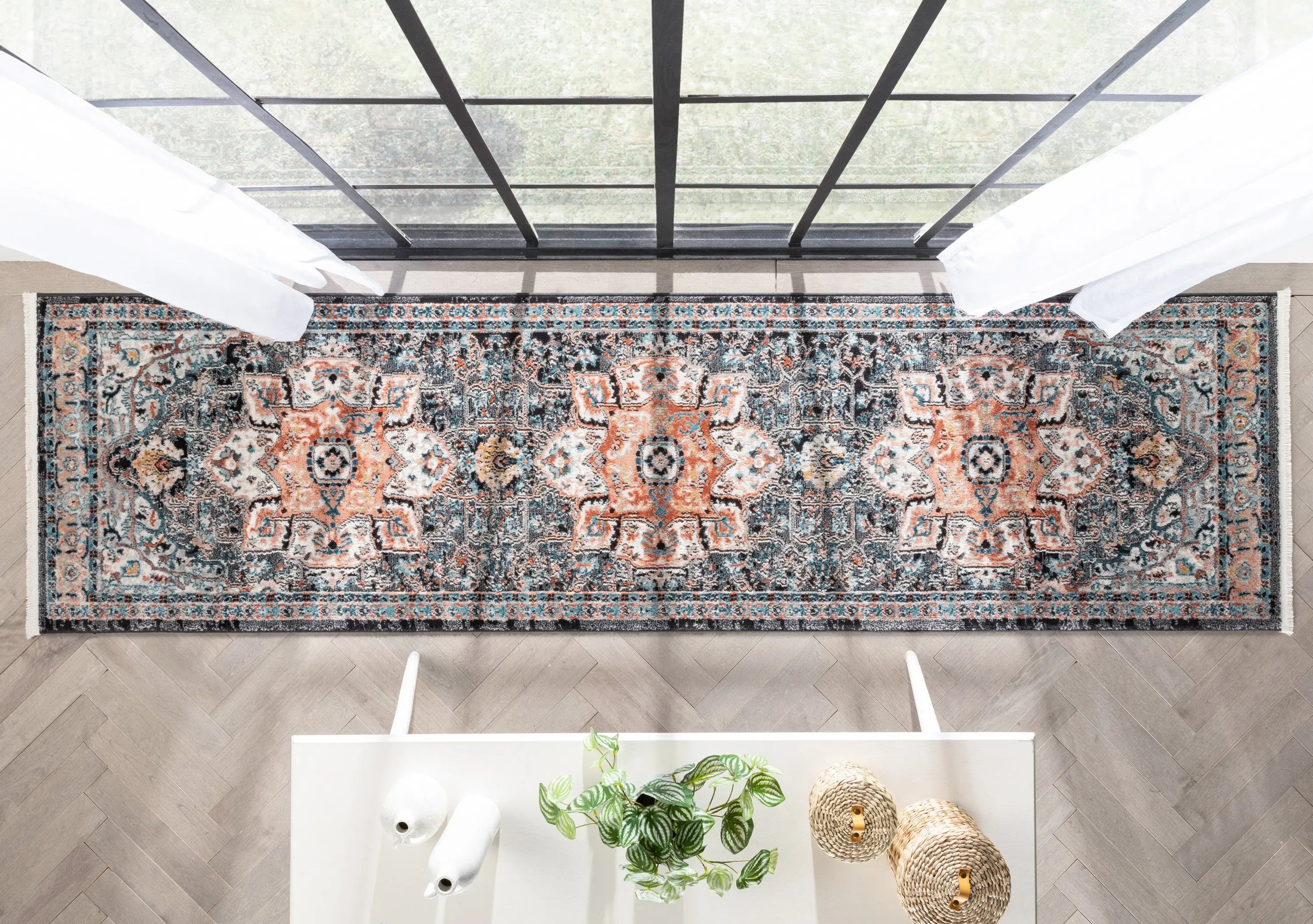 Minos Vintage Bohemian Oriental Floral Black Rug、mySite、gigharbornorthrealestate