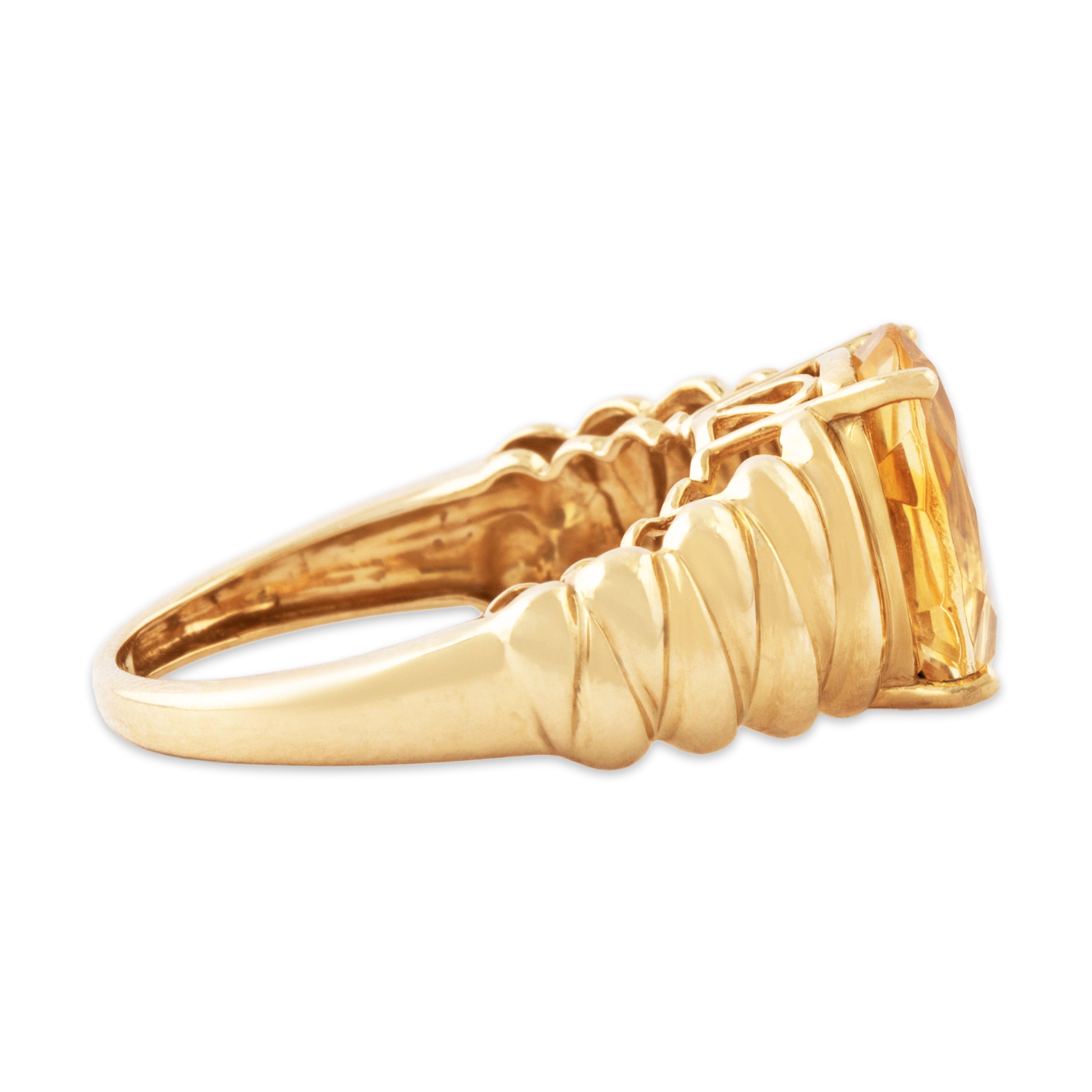 Vintage 14k Yellow Gold 2.88ct Citrine Sunny Cocktail Ring 6.00、mySite、hinf8tx79