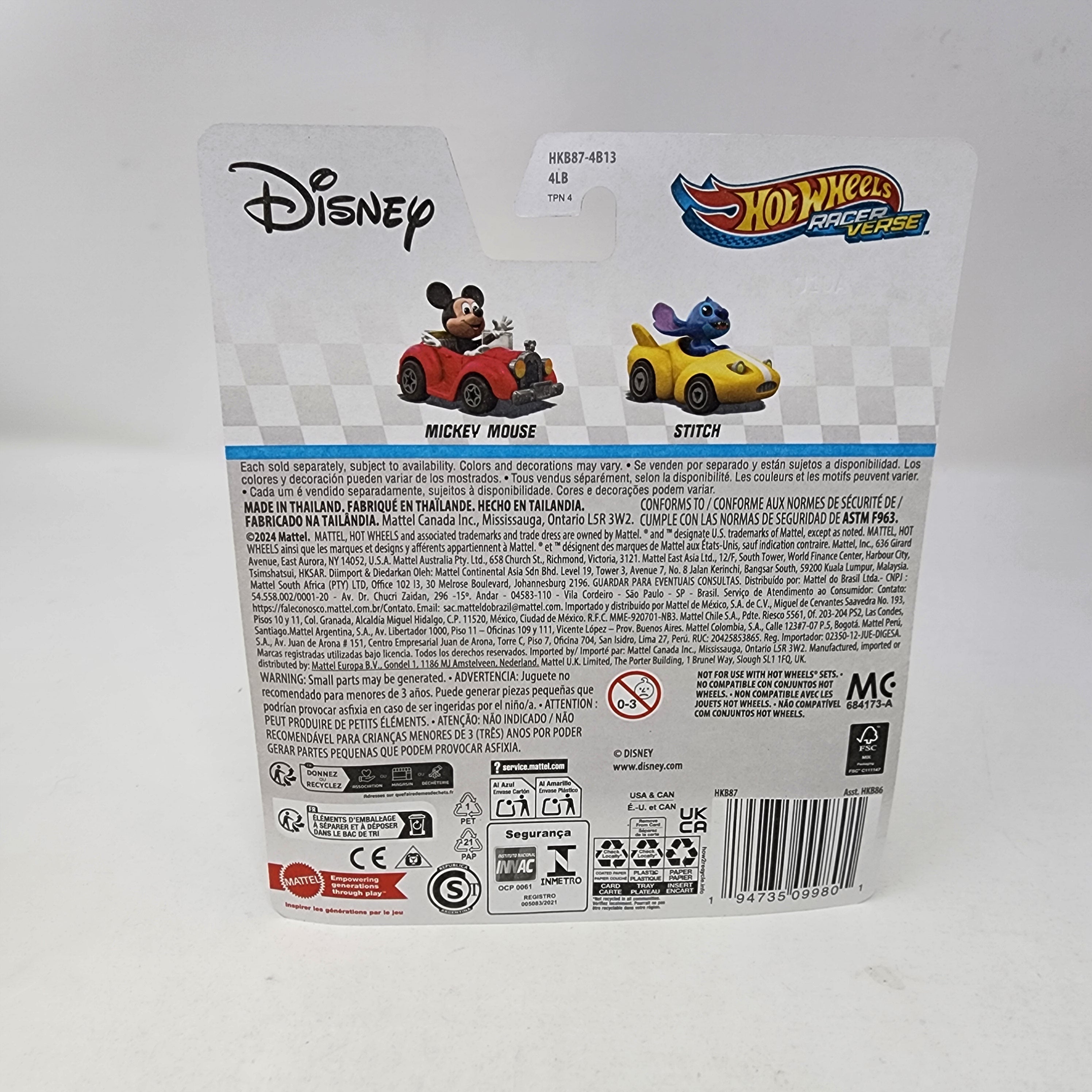 Mickey Mouse Disney Mickey & Friends * 2025 Hot Wheels Racer Verse Case D、mySite、hgirdovlk