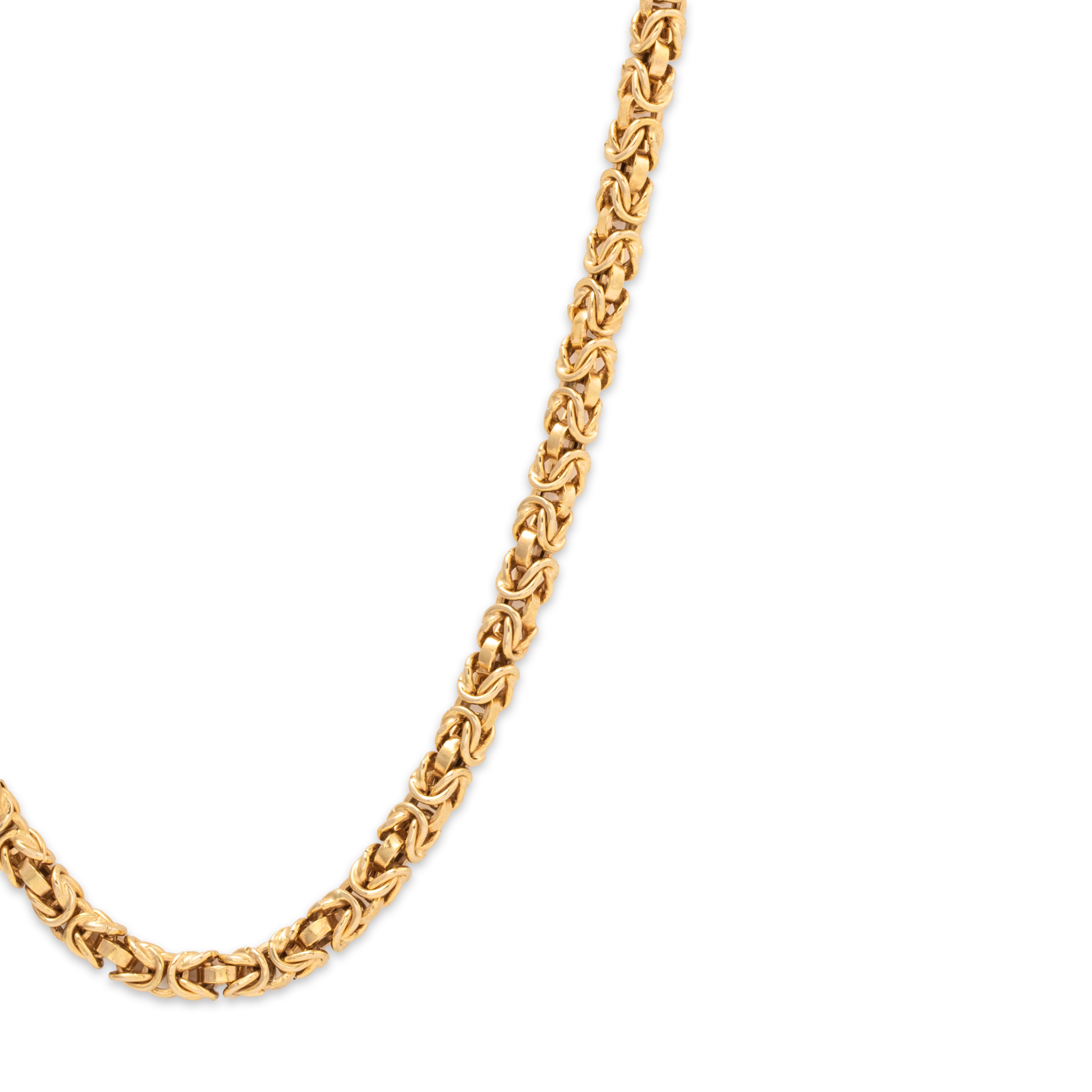 Vintage Italian 14k Yellow Gold Byzantine Link Chain Necklace 30、mySite、hinf8tx79
