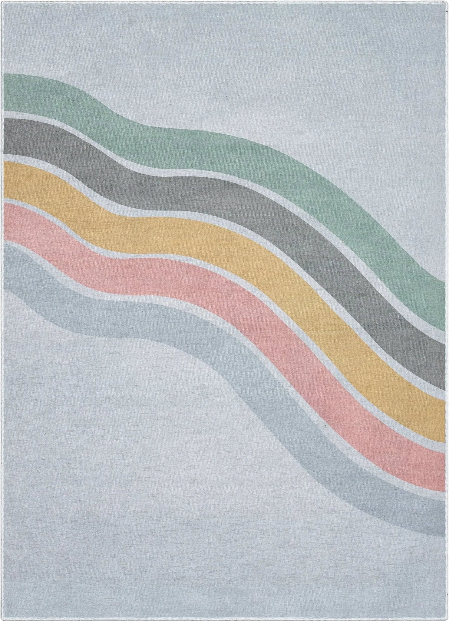Curved Rainbow Modern Multi Color Area Flat-Weave Rug、mySite、gigharbornorthrealestate