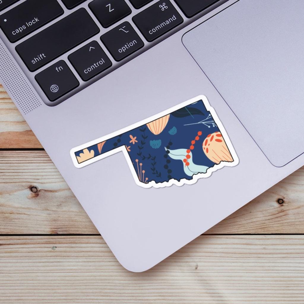  Oklahoma Blue Floral Abstract Sticker、mySite、ghnorth