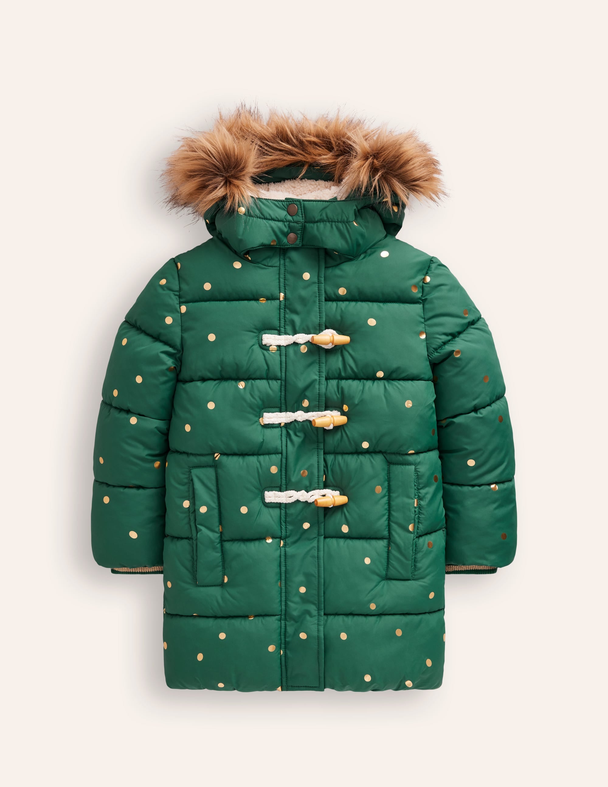  Longline Padded Coat-Jewel Green Gold Foil Confetti、mySite、ashleygrahame