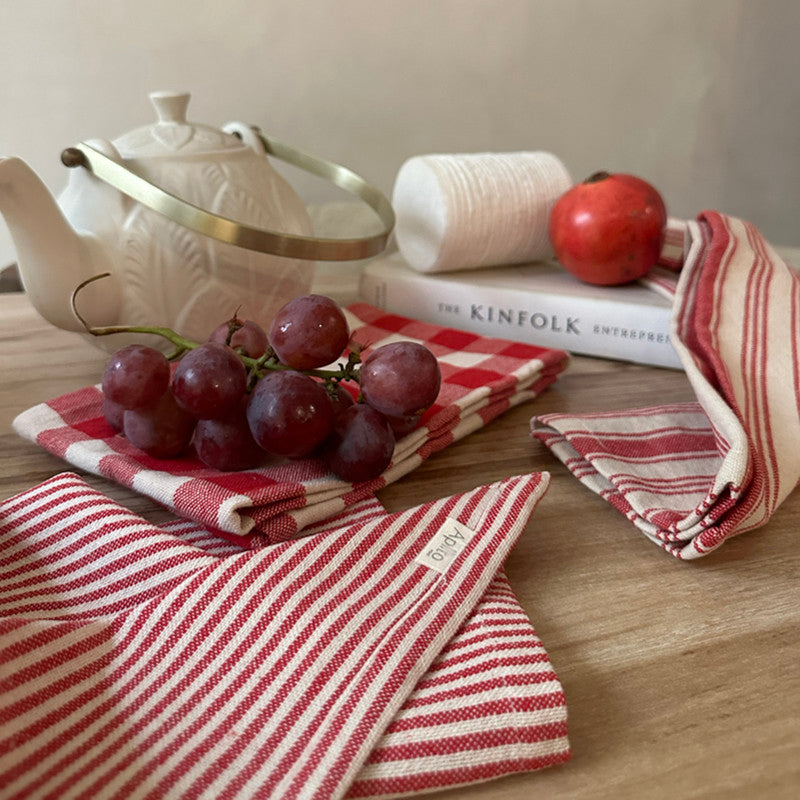 Cotton Kitchen Towel | Red | Set of 3、mySite、camillekostekn