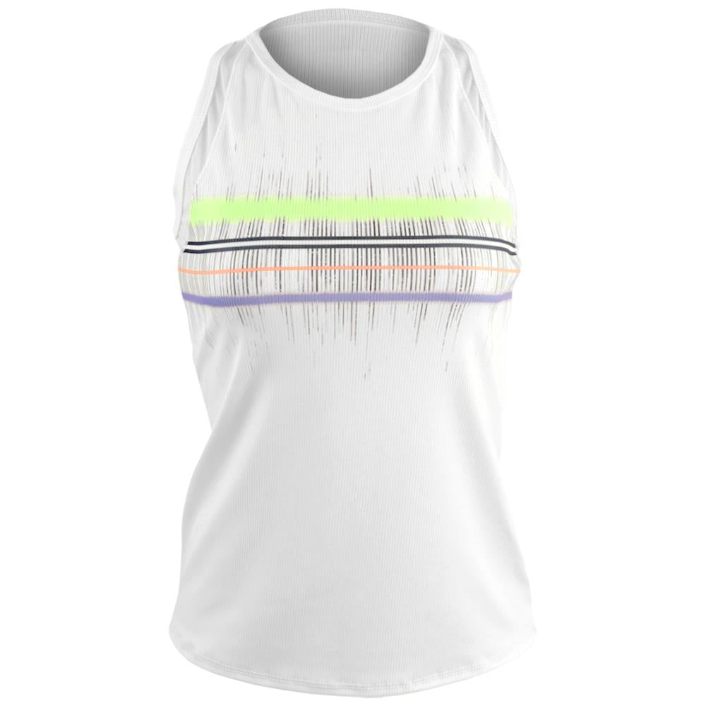 Lucky in Love Women's Electric Toile Between The Lines Tank - White/Navy、mySite、neckold