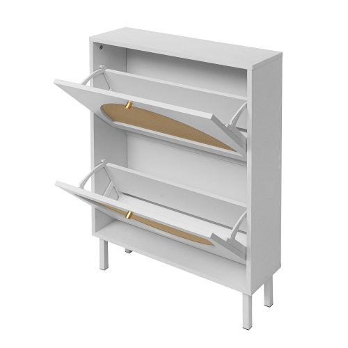 2 Door Shoe Rack, Rattan, Double Layer, Suitable for Living Room, Hallway、、casual
