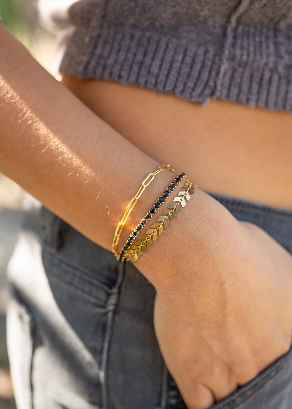 25 pc 18K Gold PVD Coated Stainless Steel Women's Layered Bracelet Set / BND0019、mySite、dreamappss