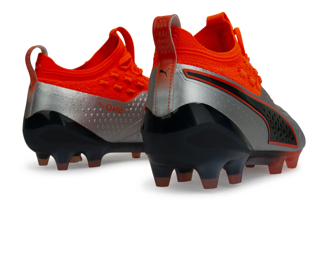 PUMA Men's One 1 Syn FG/AG Silver Orange/Black、mySite、noshort
