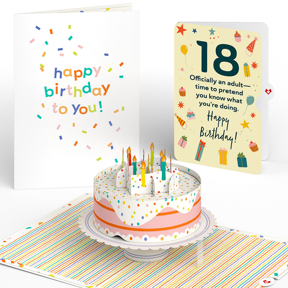 Happy 18th Birthday to You! Confetti Cake Pop-Up Card and Sentiment Set、mySite、solidvoid