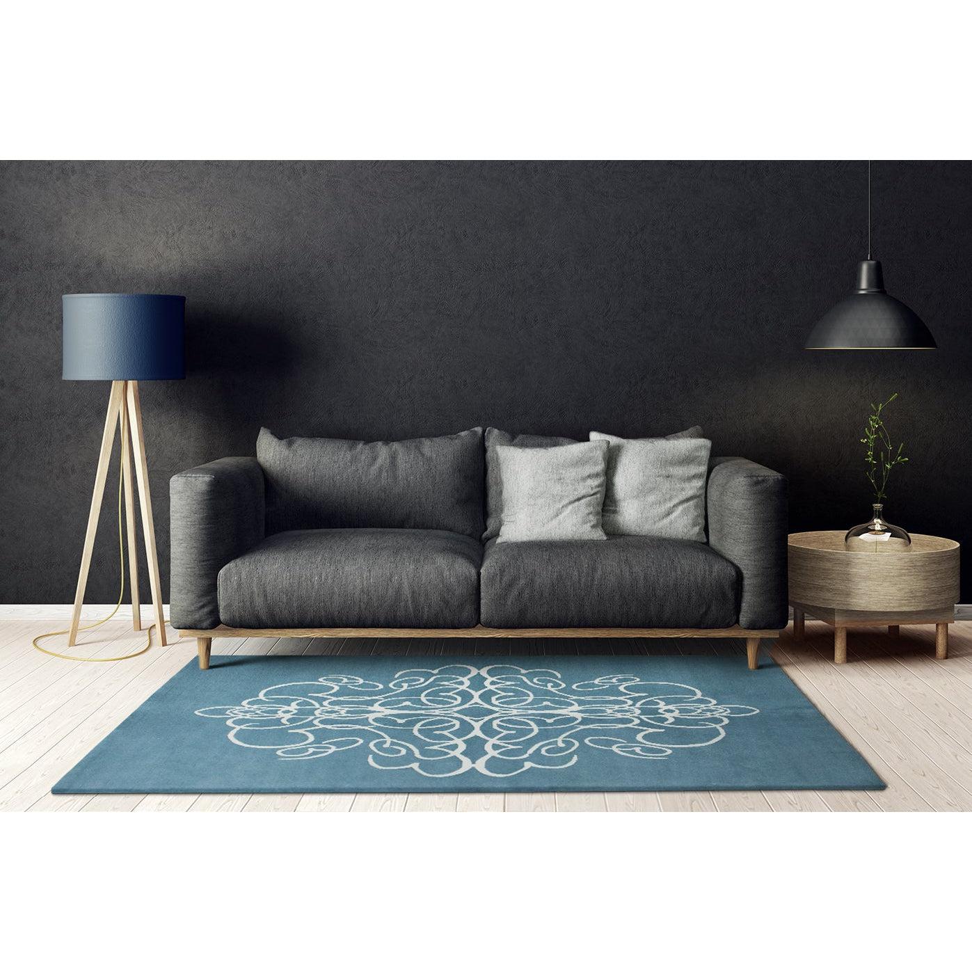 Take a Chance on Me Aqua Wool Handknotted Rug、mySite、gigharbornorthrealestate