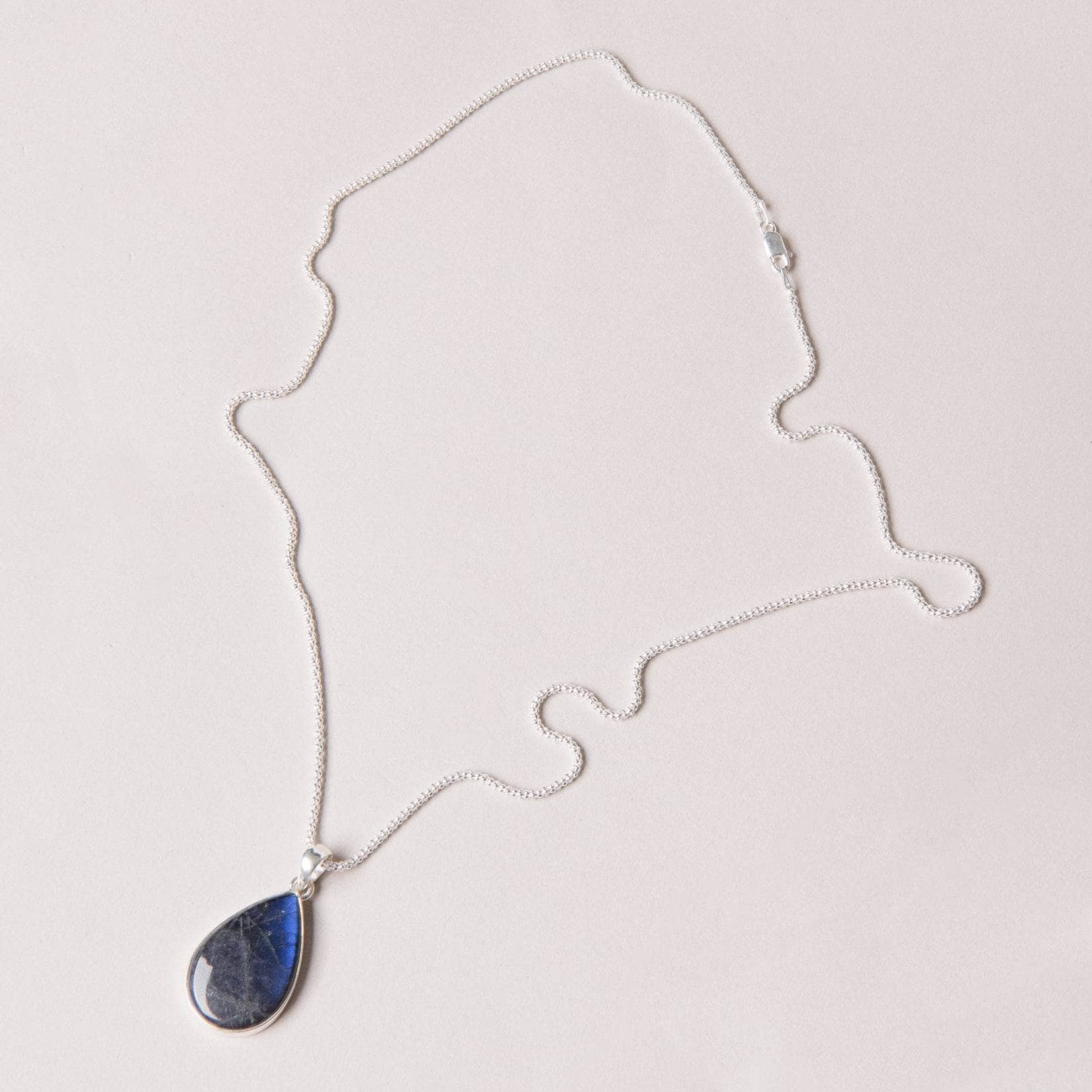 Genuine Labradorite Teardrop Pendant Necklace、mySite、hinf8tx79