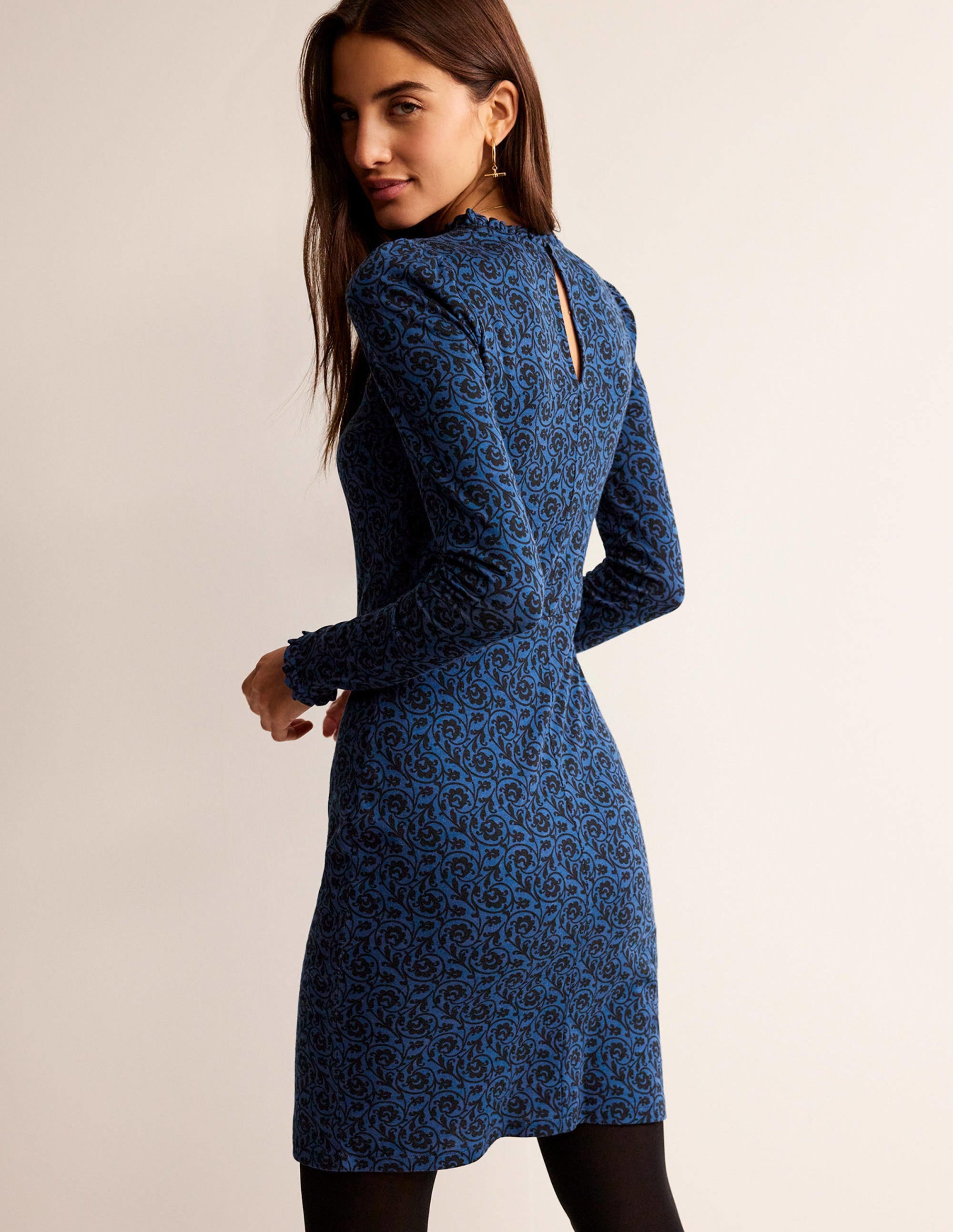  Frill-Detail Mini Dress-Atlantic, Primrose Swirl、mySite、ashleygrahame