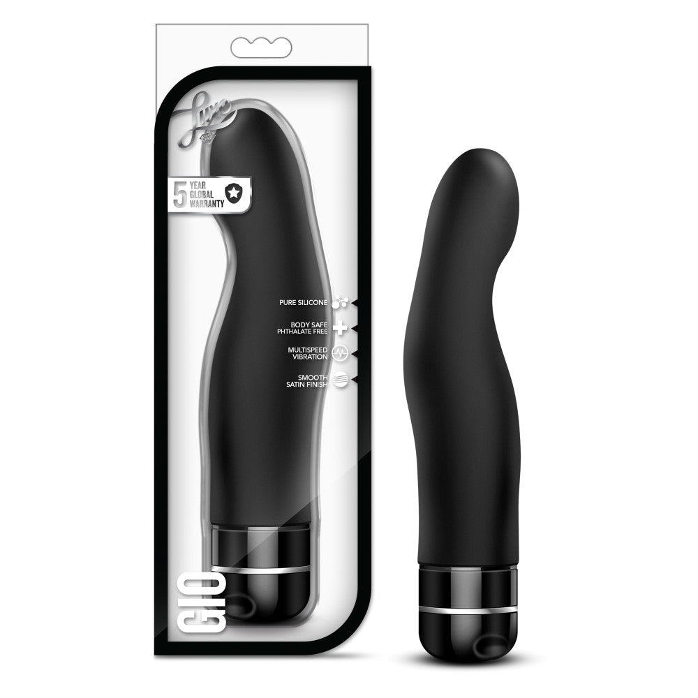 Luxe By Blush® | Gio Curved Black 8-Inch Long Vibrating Dildo、mySite、bottomscart