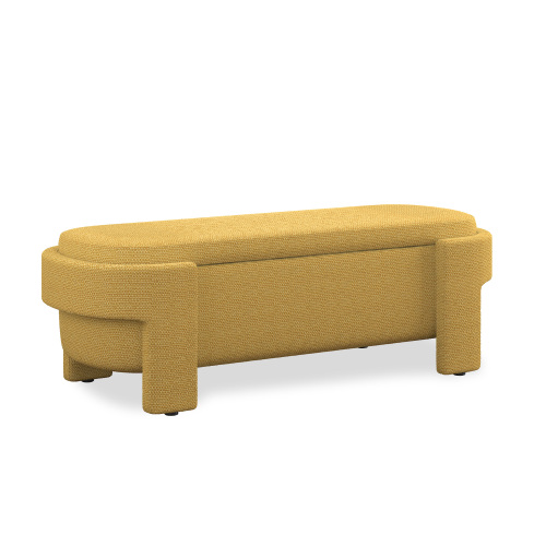 Linen Fabric Upholstered Bench with Large Storage Space for the Living Room, Entryway and Bedroom,Beige,( 51.5''x20.5''x17'' )、、casual