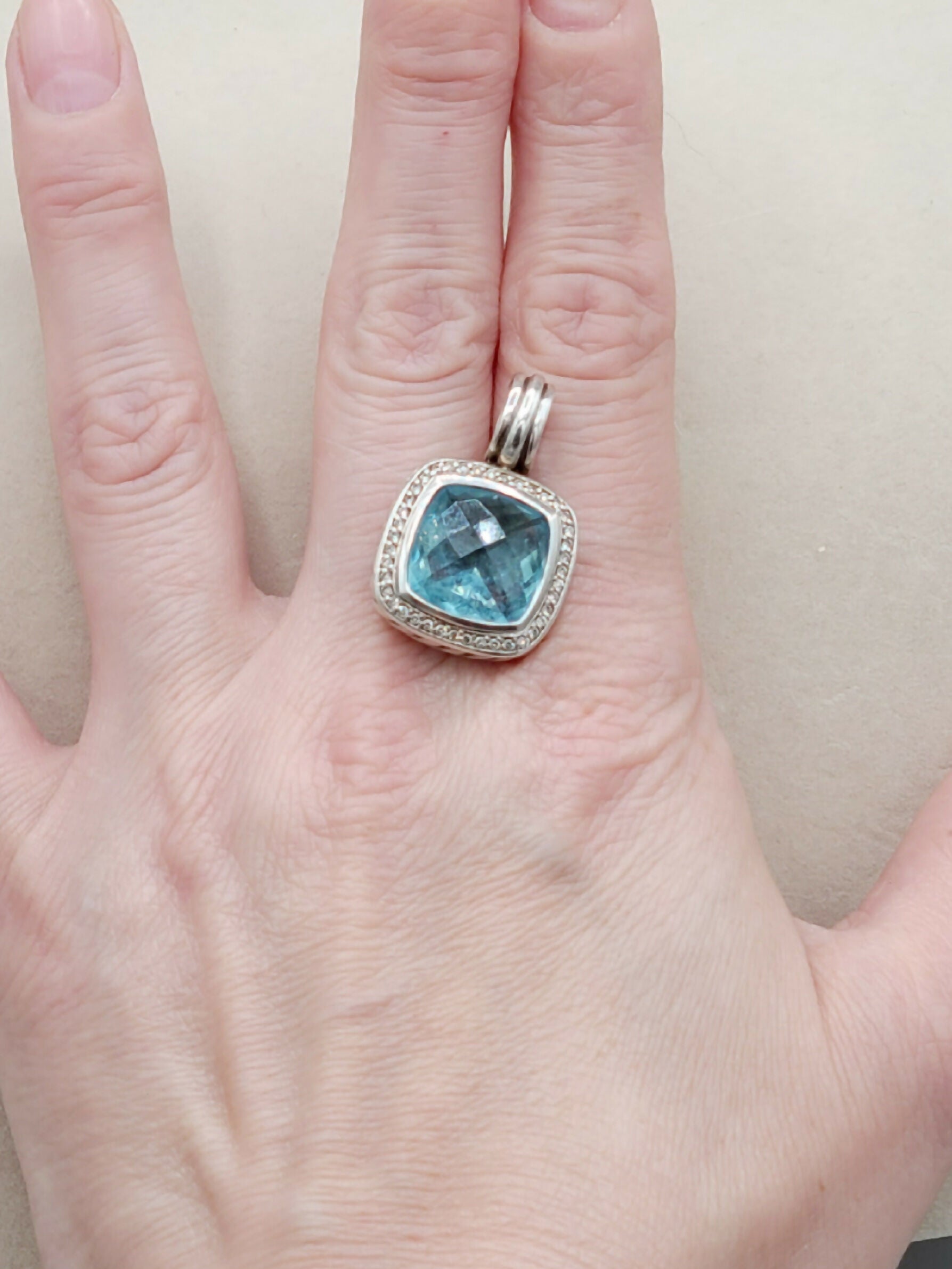 David Yurman Albion Pendant 14mm Blue Topaz & Diamonds、mySite、hinf8tx79