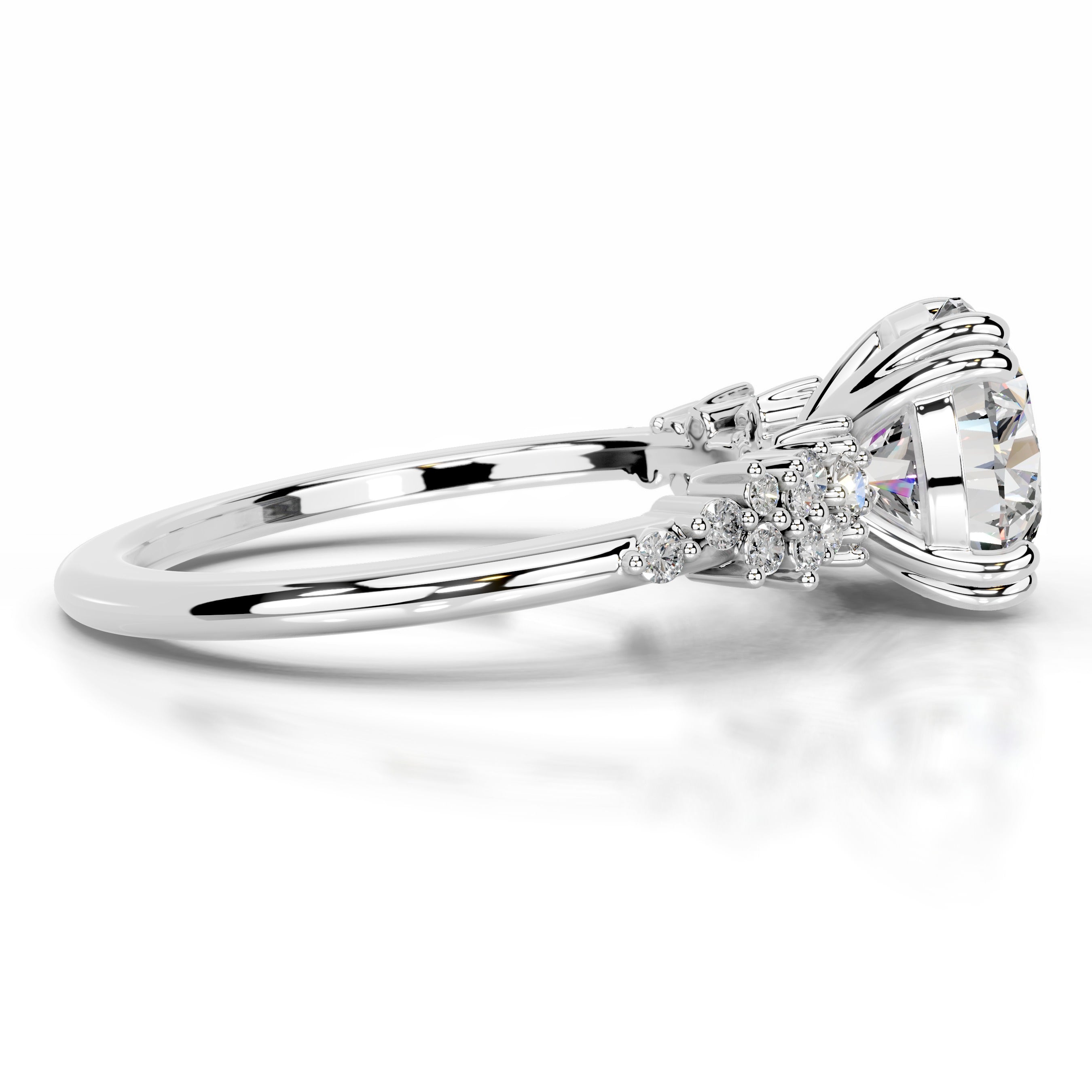 Emaline Moissanite & Diamonds Ring - Platinum、mySite、hinf8tx79
