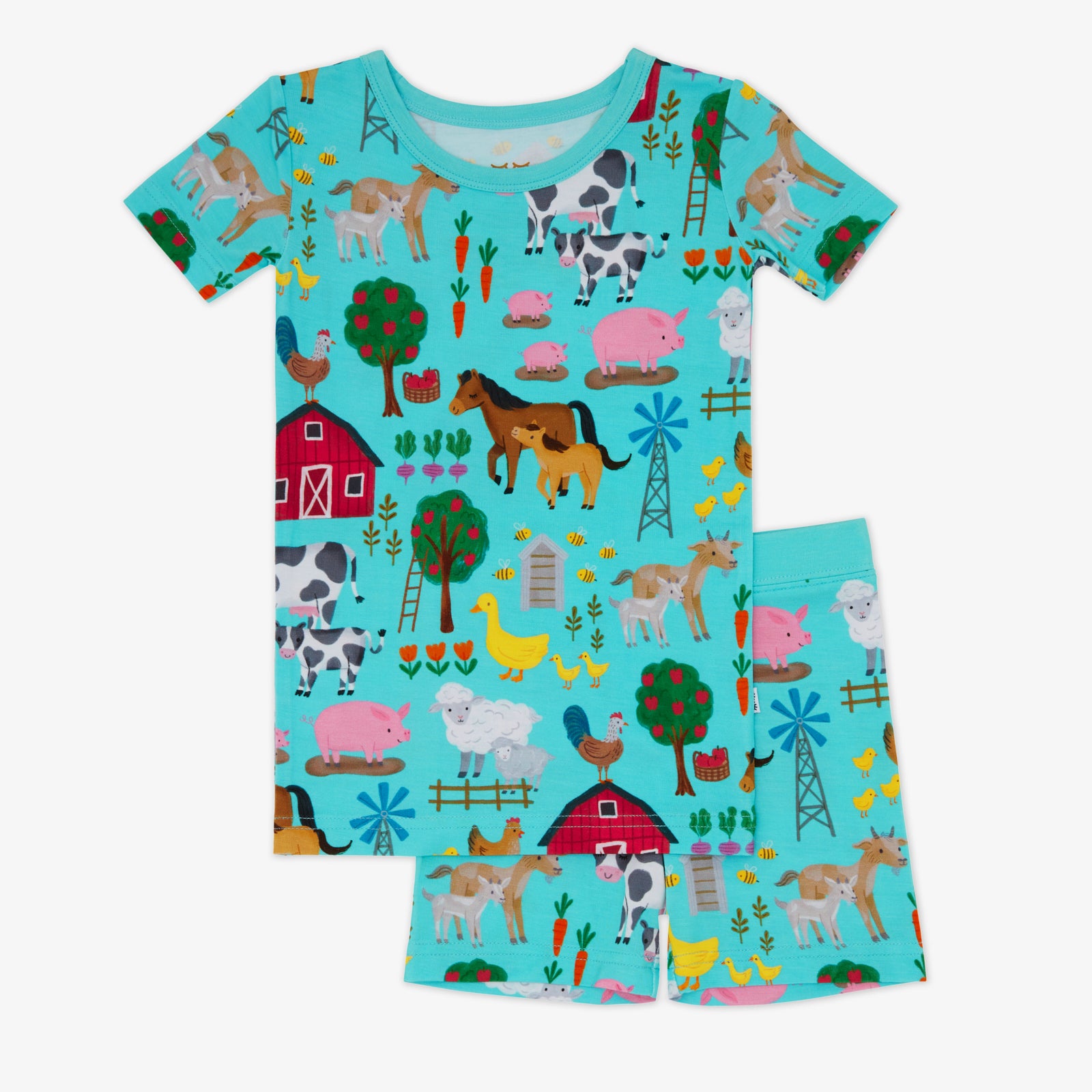 Blue Farm Fam Two-Piece Short Sleeve & Shorts Pajama Set、mySite、g9winljtr