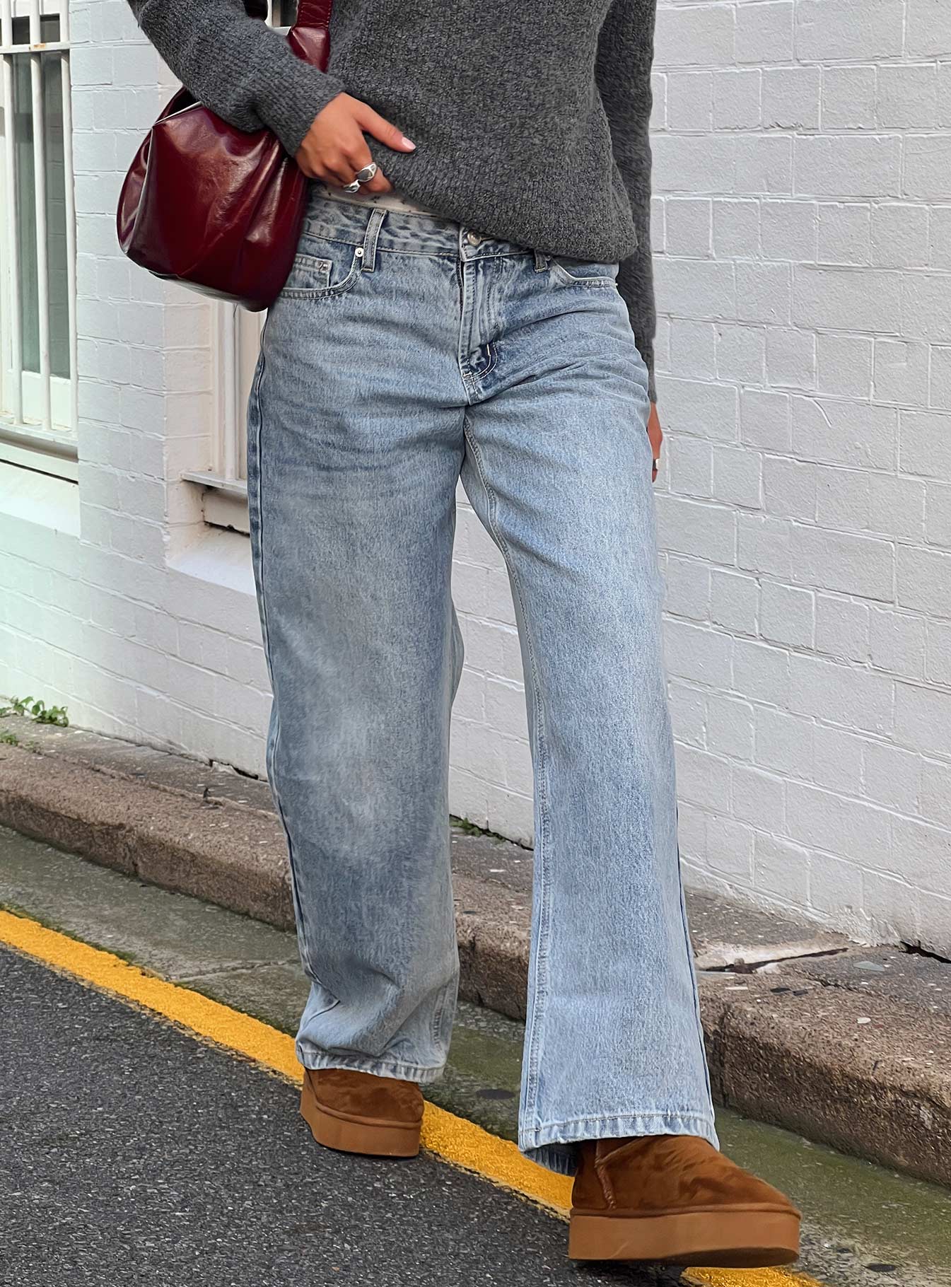 Serenitia Mid Rise Relaxed Jeans Light Wash Tall、mySite、solidvoid