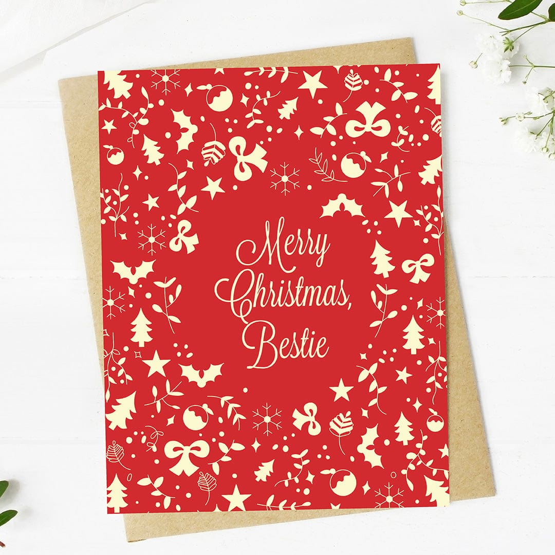  Merry Christmas Bestie Red Christmas Icon Card、mySite、elrpsem3k
