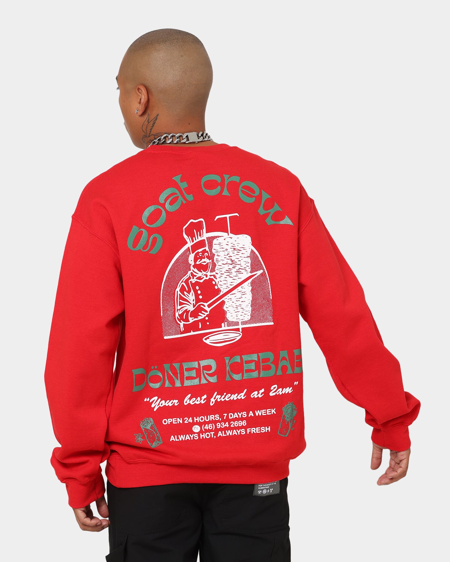 Goat Crew Döner Kebab Crewneck Red、mySite、zt4zffjzw