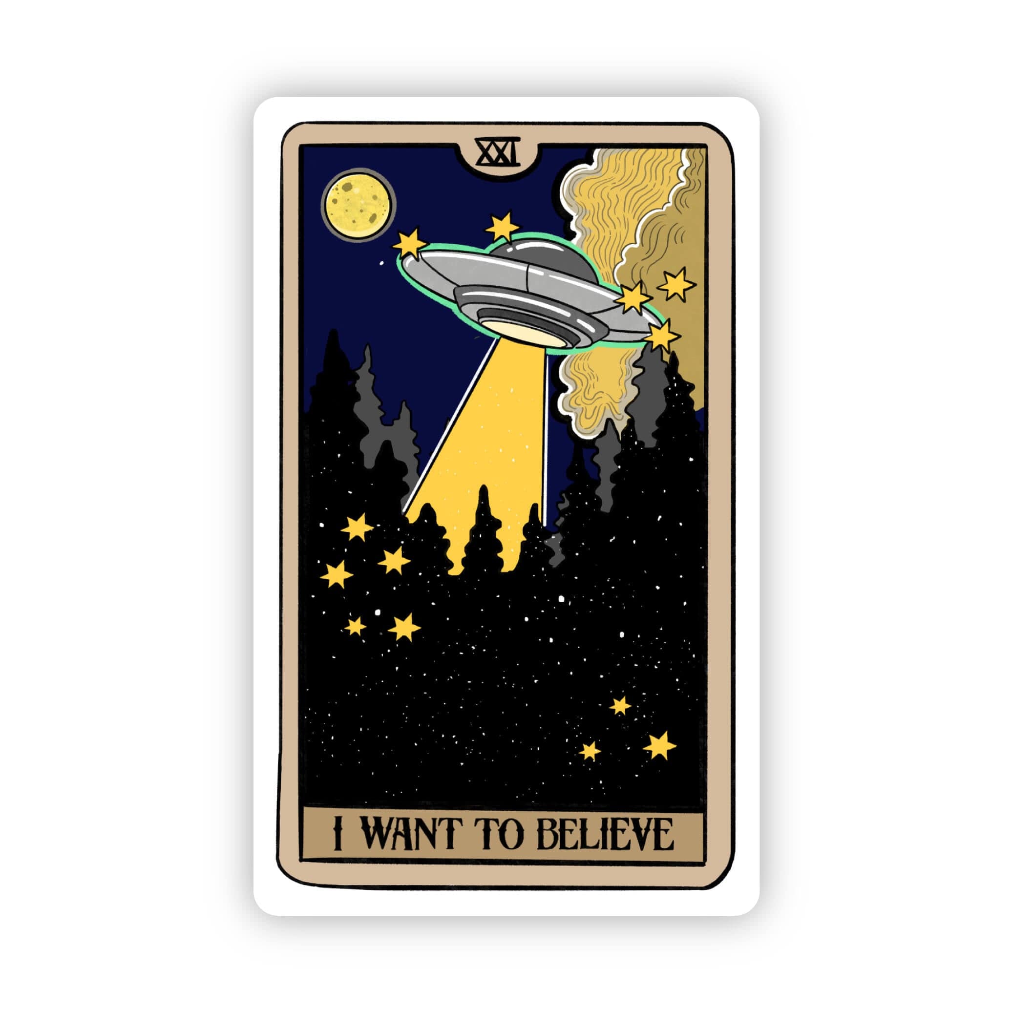  I Want To Believe UFO Tarot Card Sticker、mySite、elrpsem3k