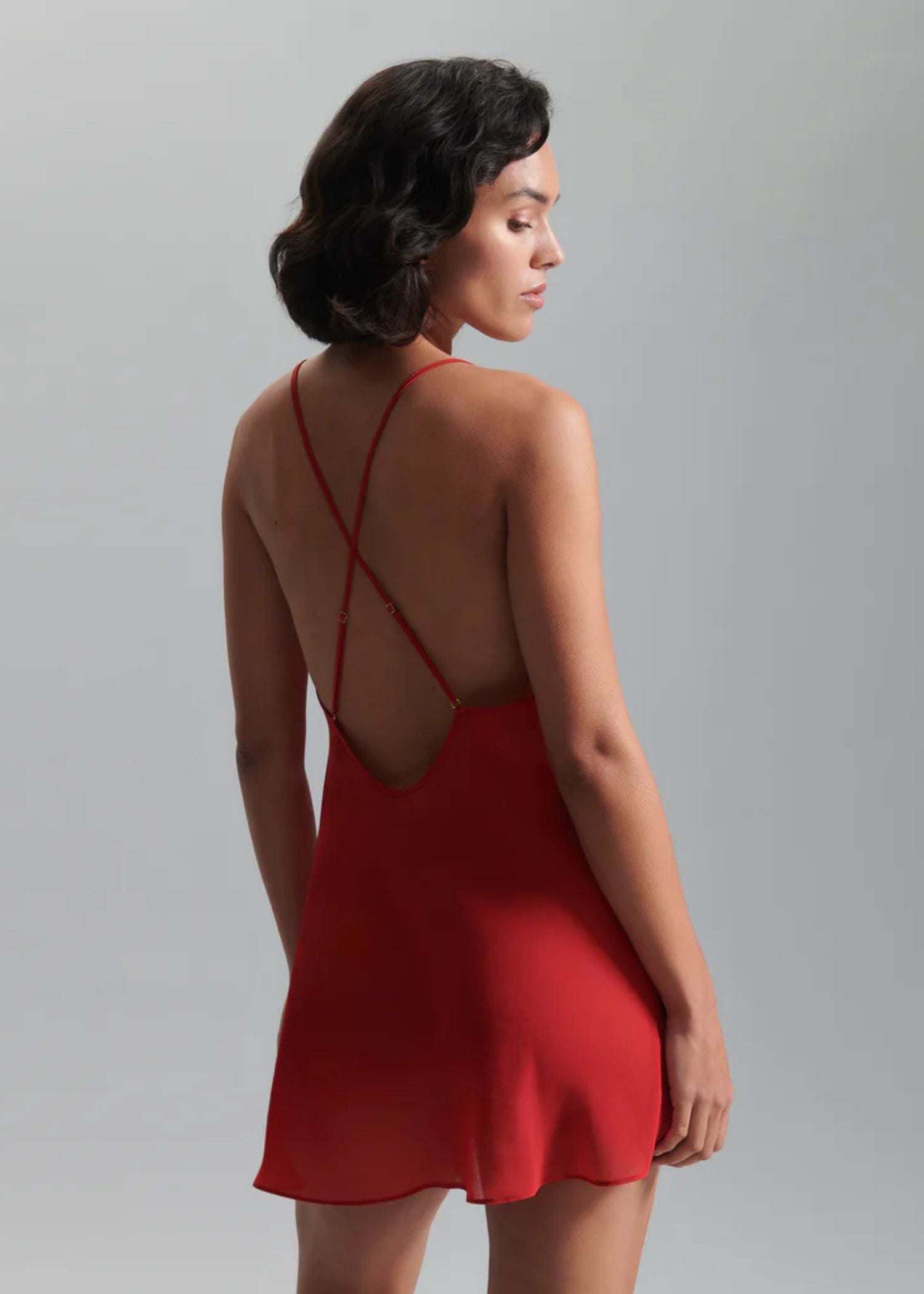  Rosalie Short Chemise Slip (Red/Sheer)、mySite、justintrudeaud