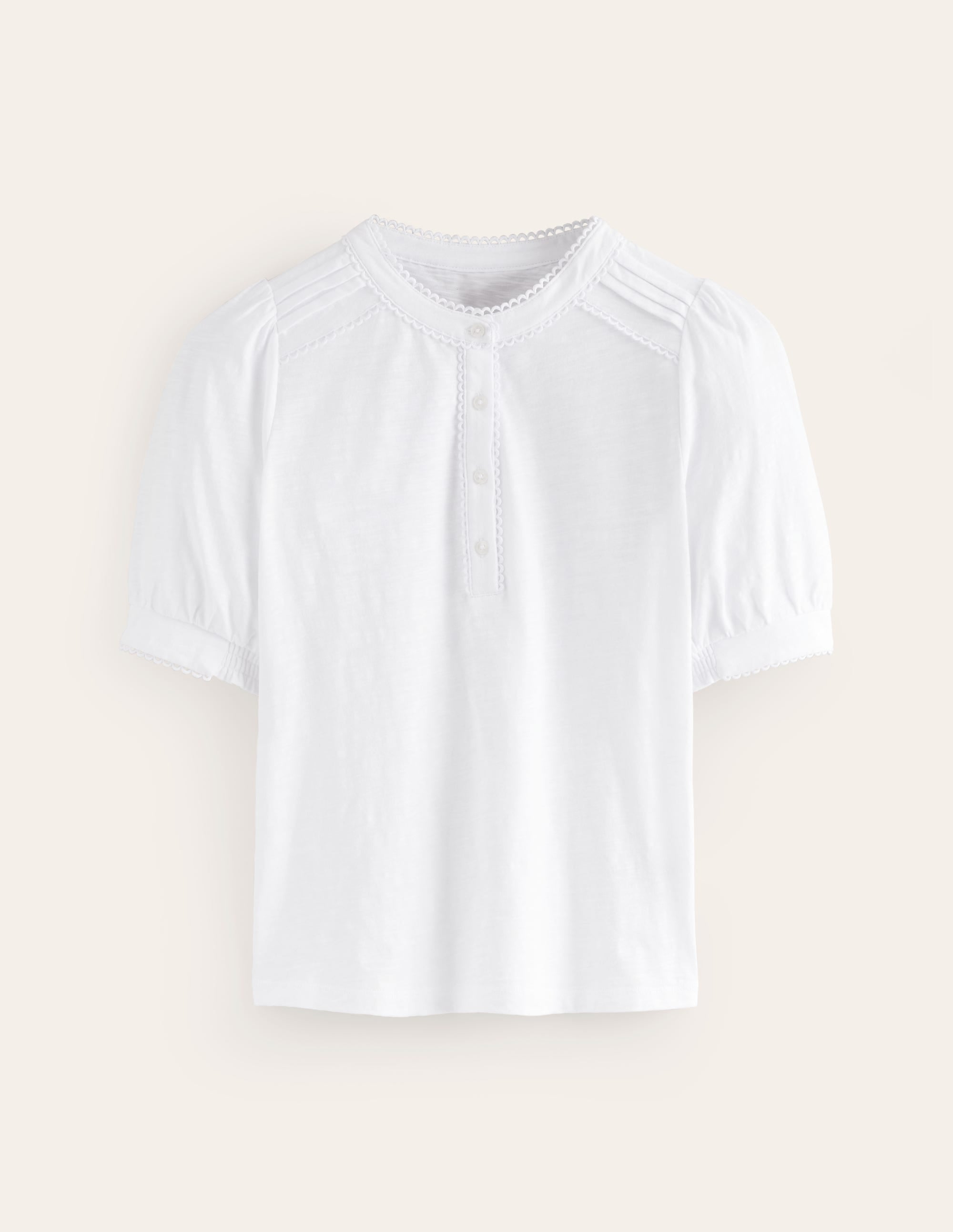  Pintuck Puff Sleeve Henley-White、mySite、ashleygrahame