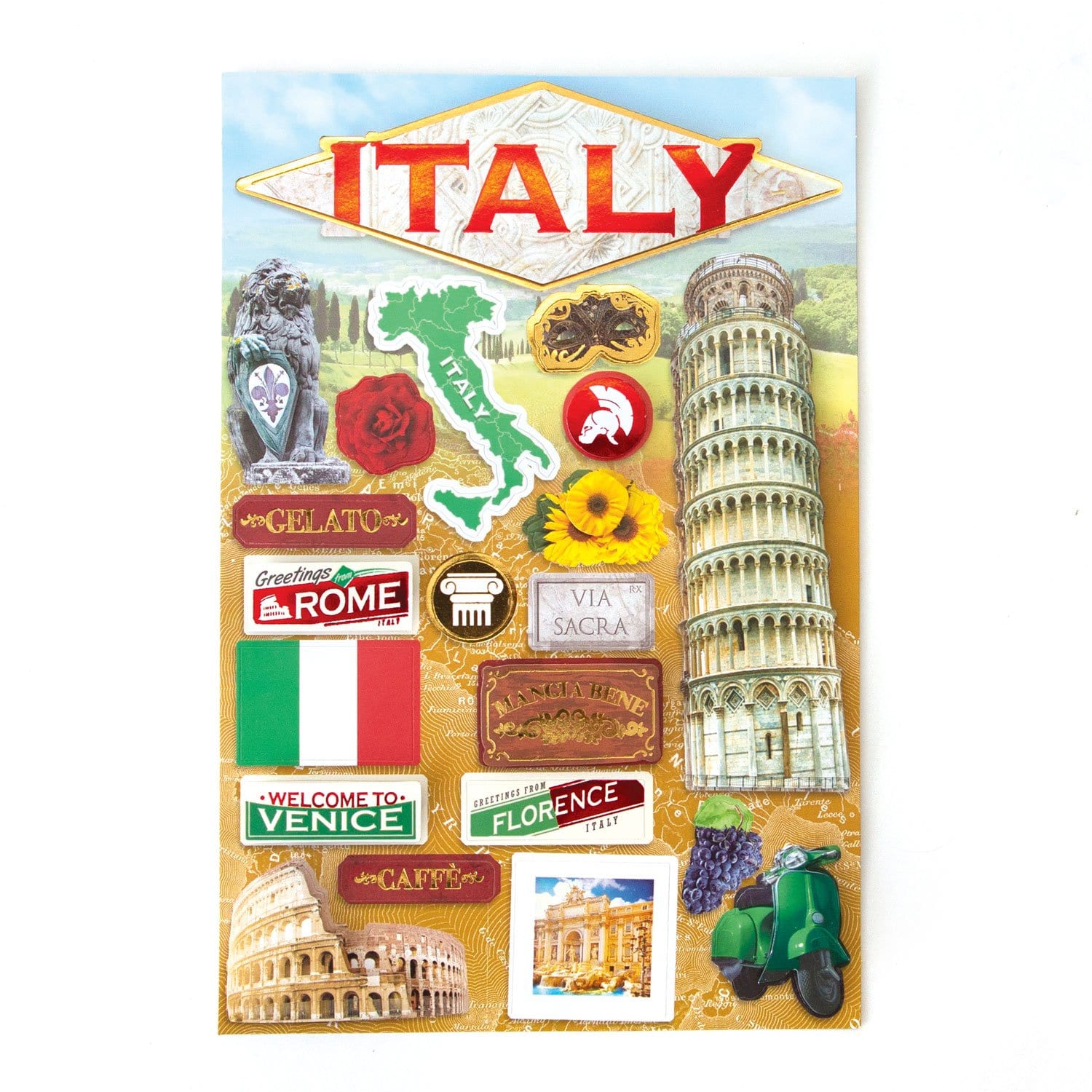  Scrapbook Stickers - 3D Italy Stickers、mySite、ghnorth