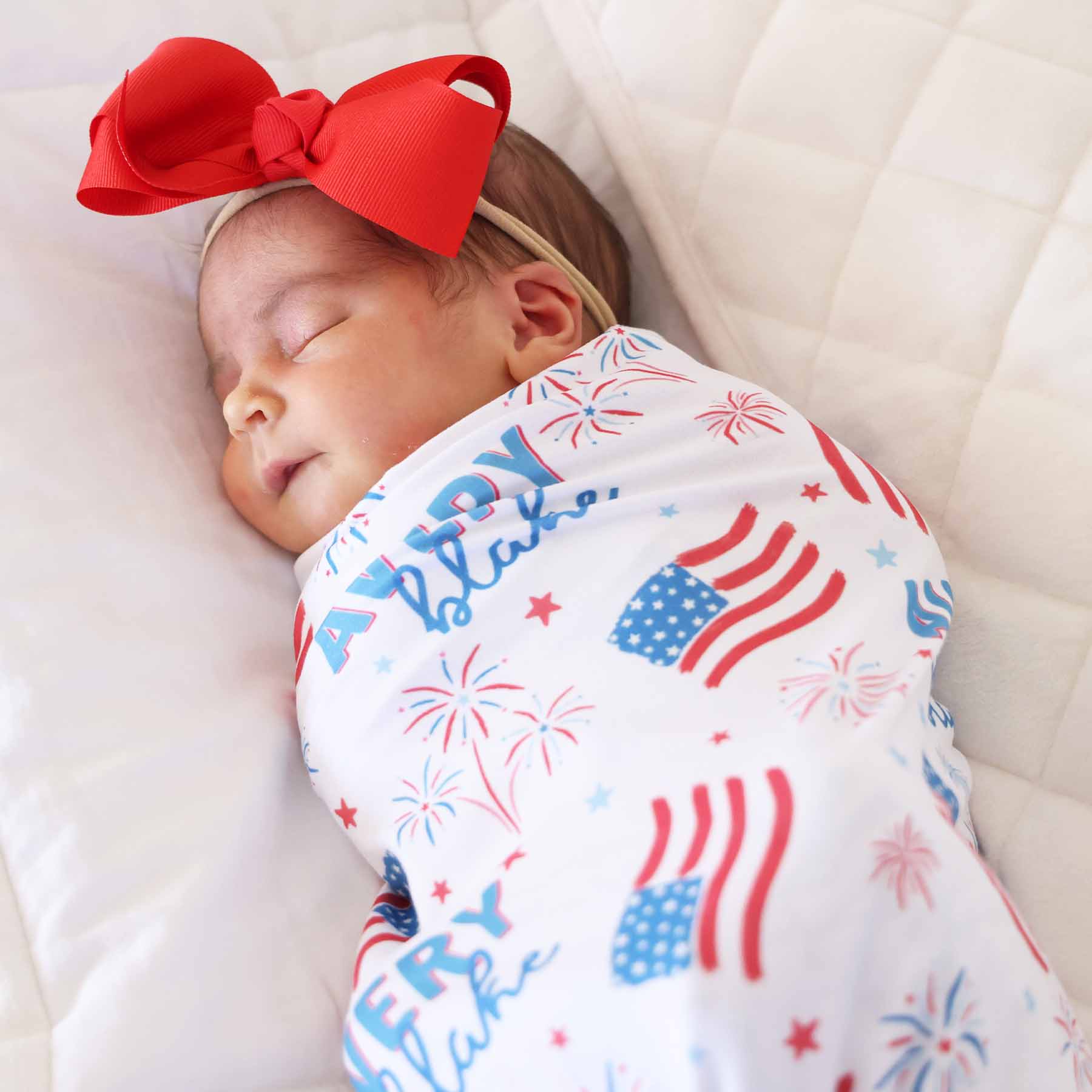  Fireworks & Freedom Personalized Swaddle Blanket、mySite、layawaytickets