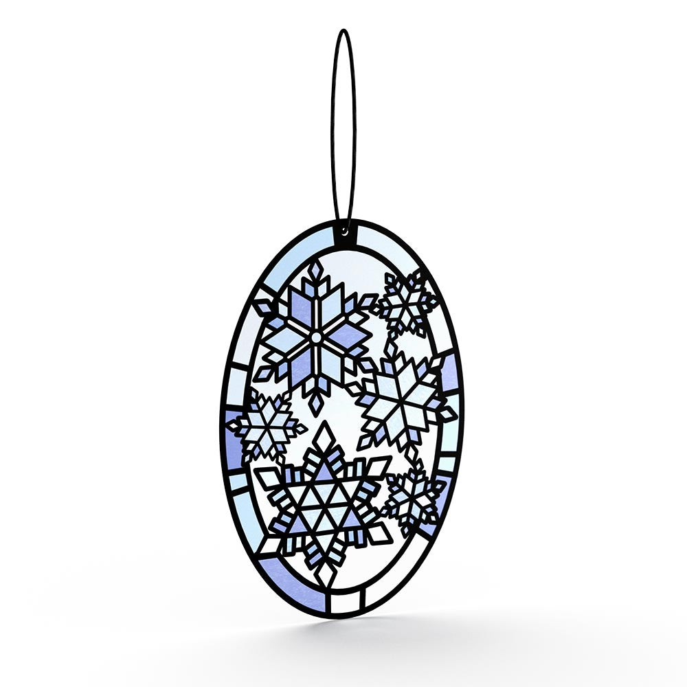 Let It Snow Snowflakes Suncatcher Card、mySite、solidvoid