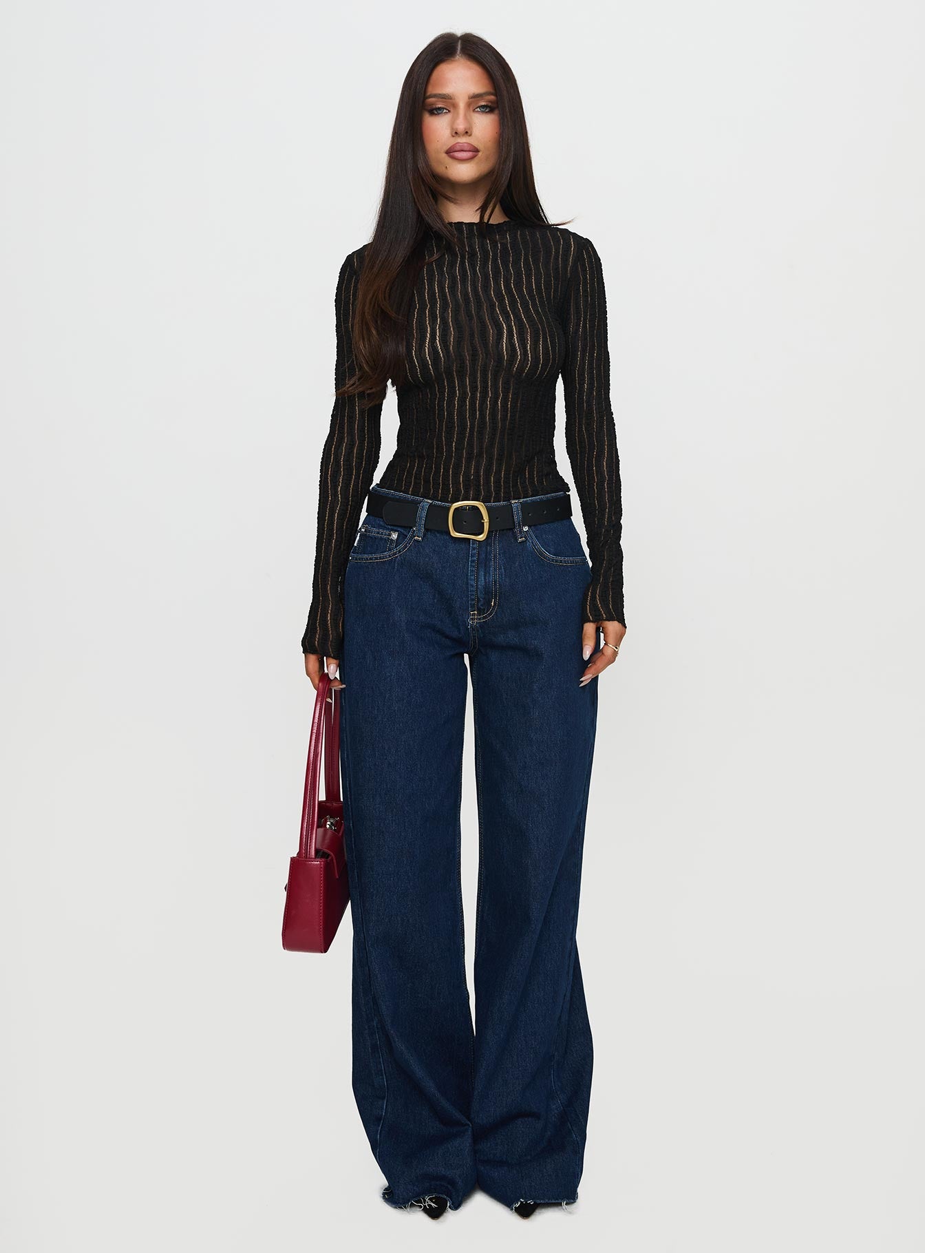 Padra Long Sleeve Top Black、mySite、solidvoid