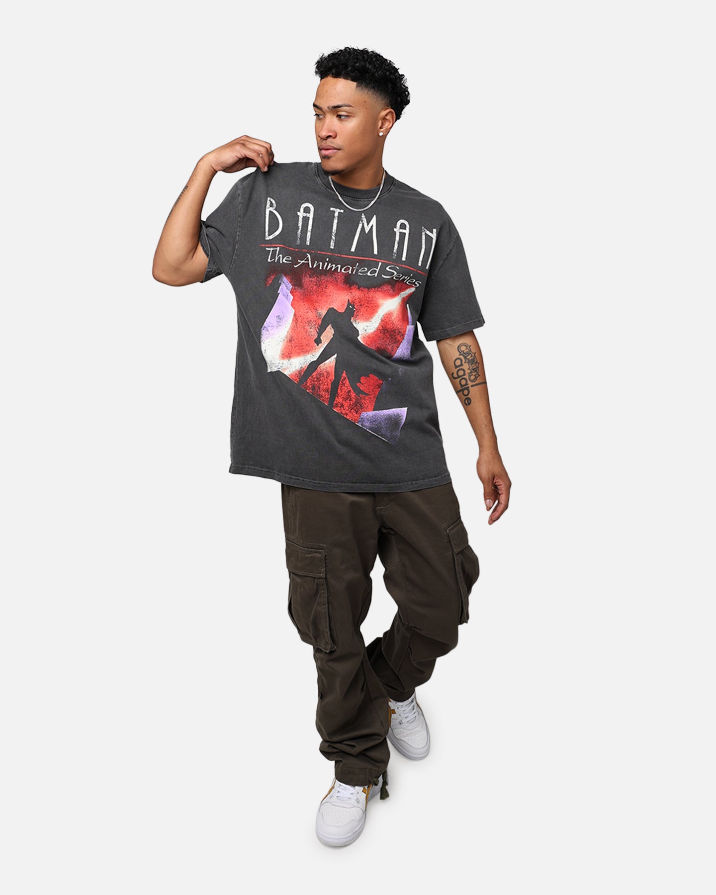 American Thrift X DC Batman The Animated Series Heavyweight Vintage T-Shirt Washed Black、mySite、zt4zffjzw