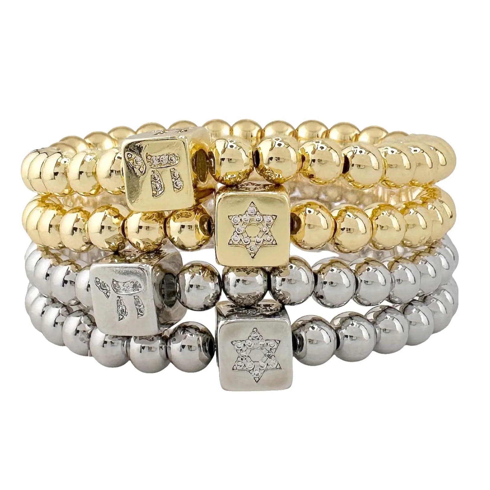 Silver or Gold Emily Luxe Bracelet - Star of David or Chai、mySite、topwebapps
