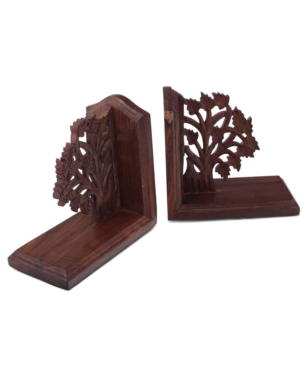 Fairtrade Tree of Life Indian Rosewood Bookends, Handmade、mySite、topwebapps