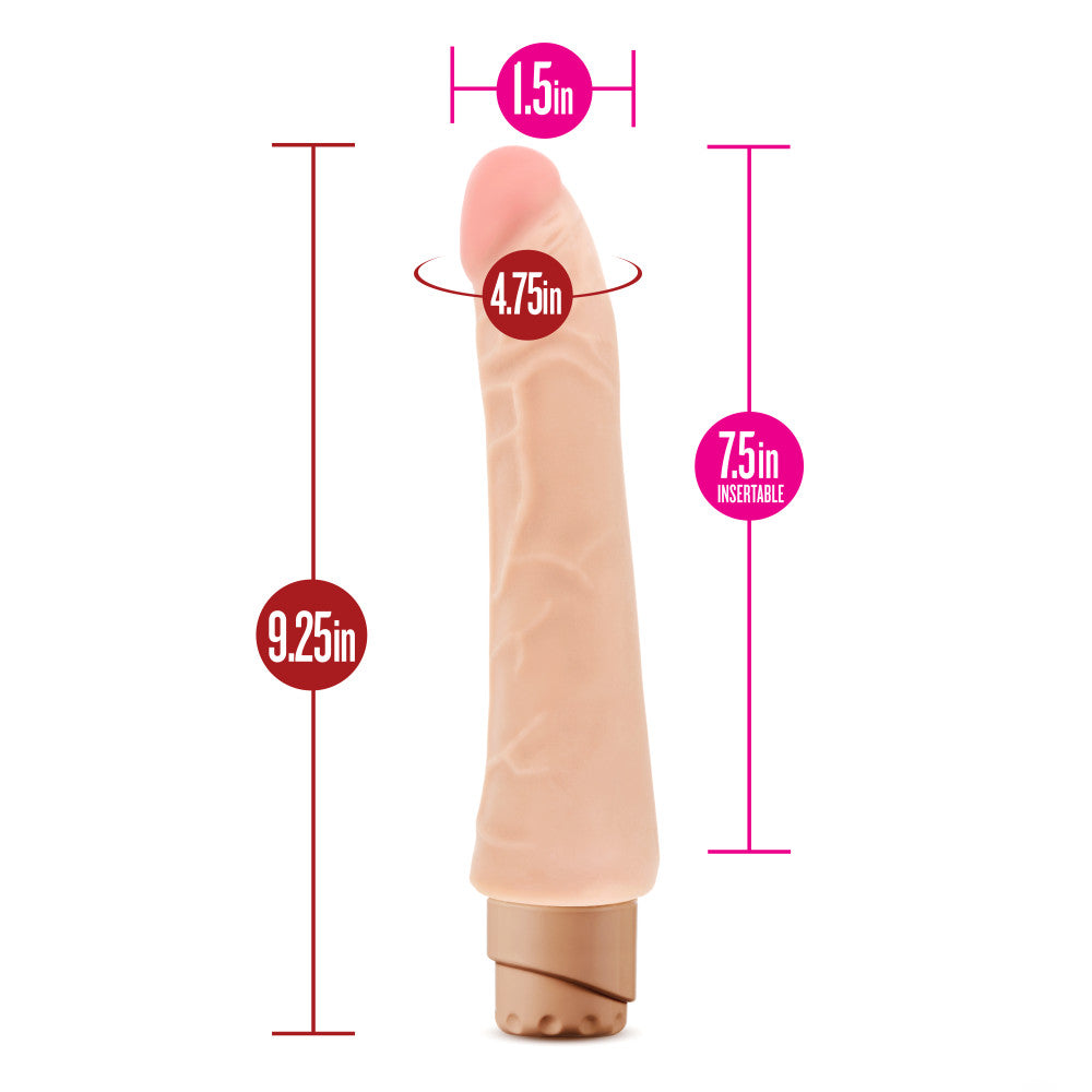X5 Plus By Blush® | Mambo Vibe Curved Beige 9.25-Inch Long Vibrating Dildo、mySite、bottomscart