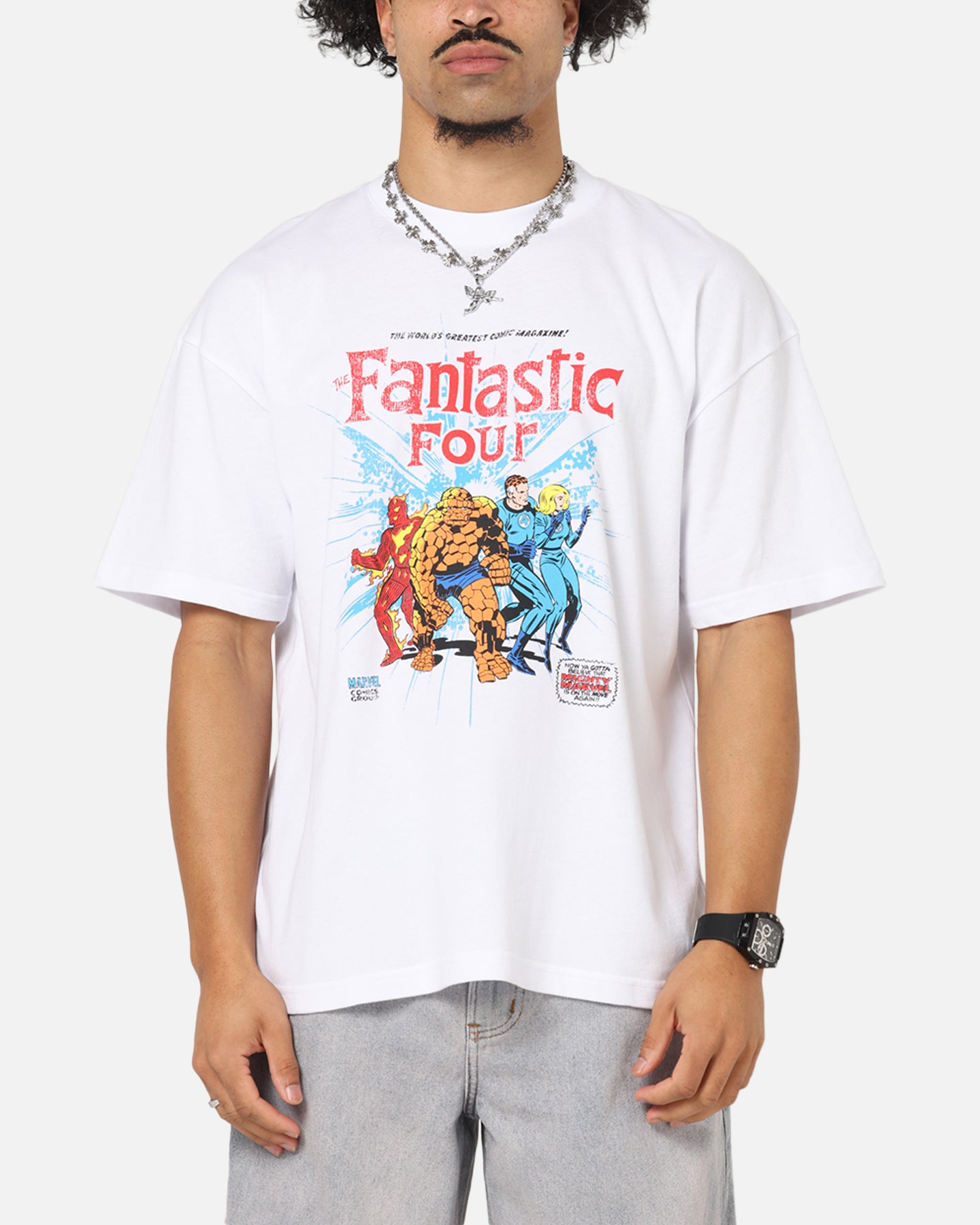 73 Studio Marvel Fantastic Four Group T-Shirt White、mySite、zt4zffjzw