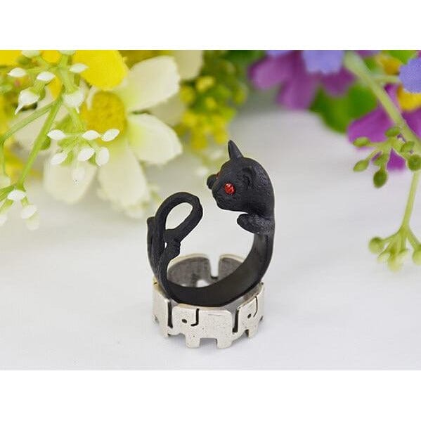 Cat Rings, Alloy or Solid 925 Sterling Silver. Spread Smiles Wherever you Go! Three colors、mySite、g9winljtr