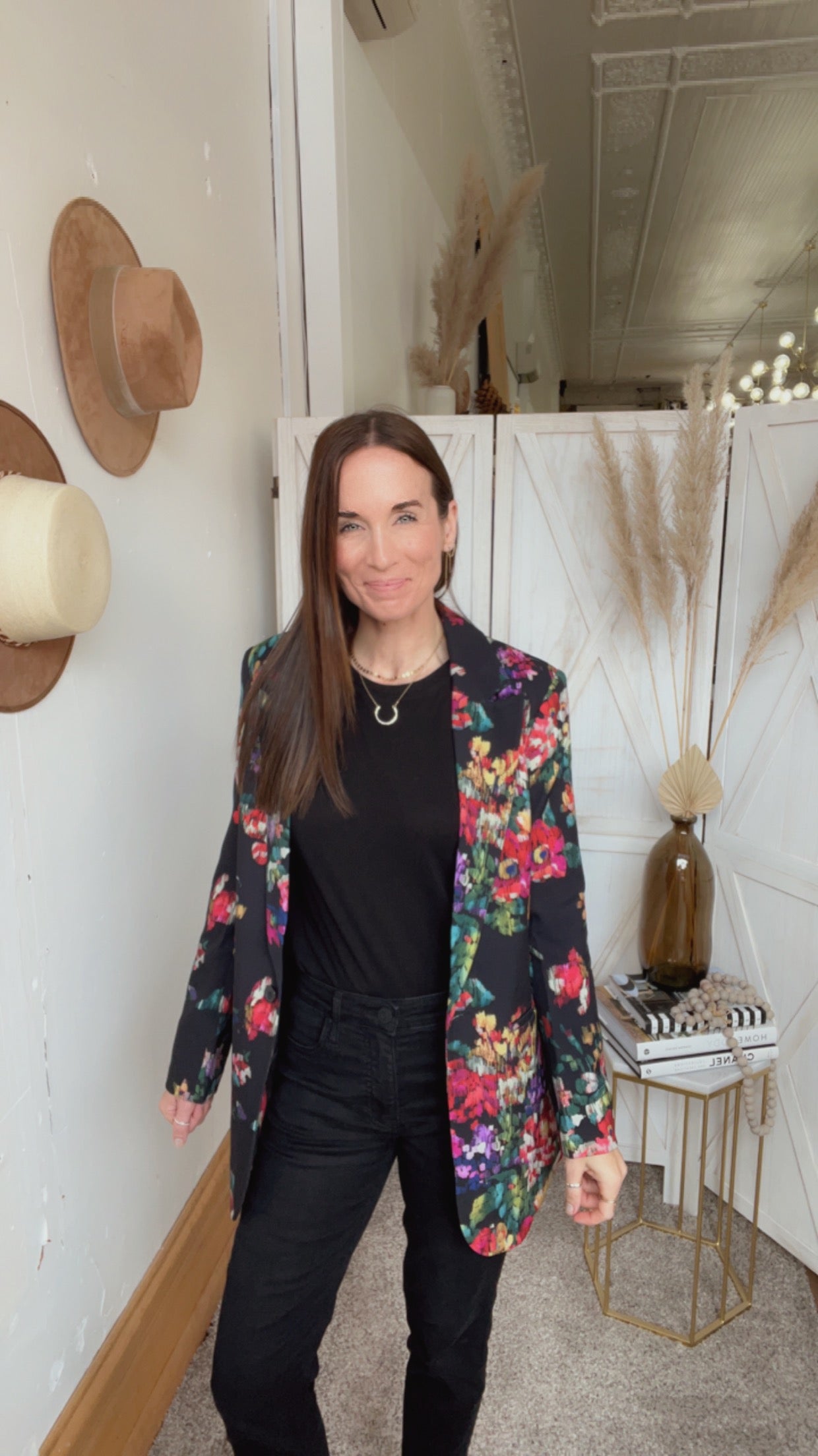 Liverpool Los Angeles Floral One-Button Stretch Blazer、mySite、garagedoors4me