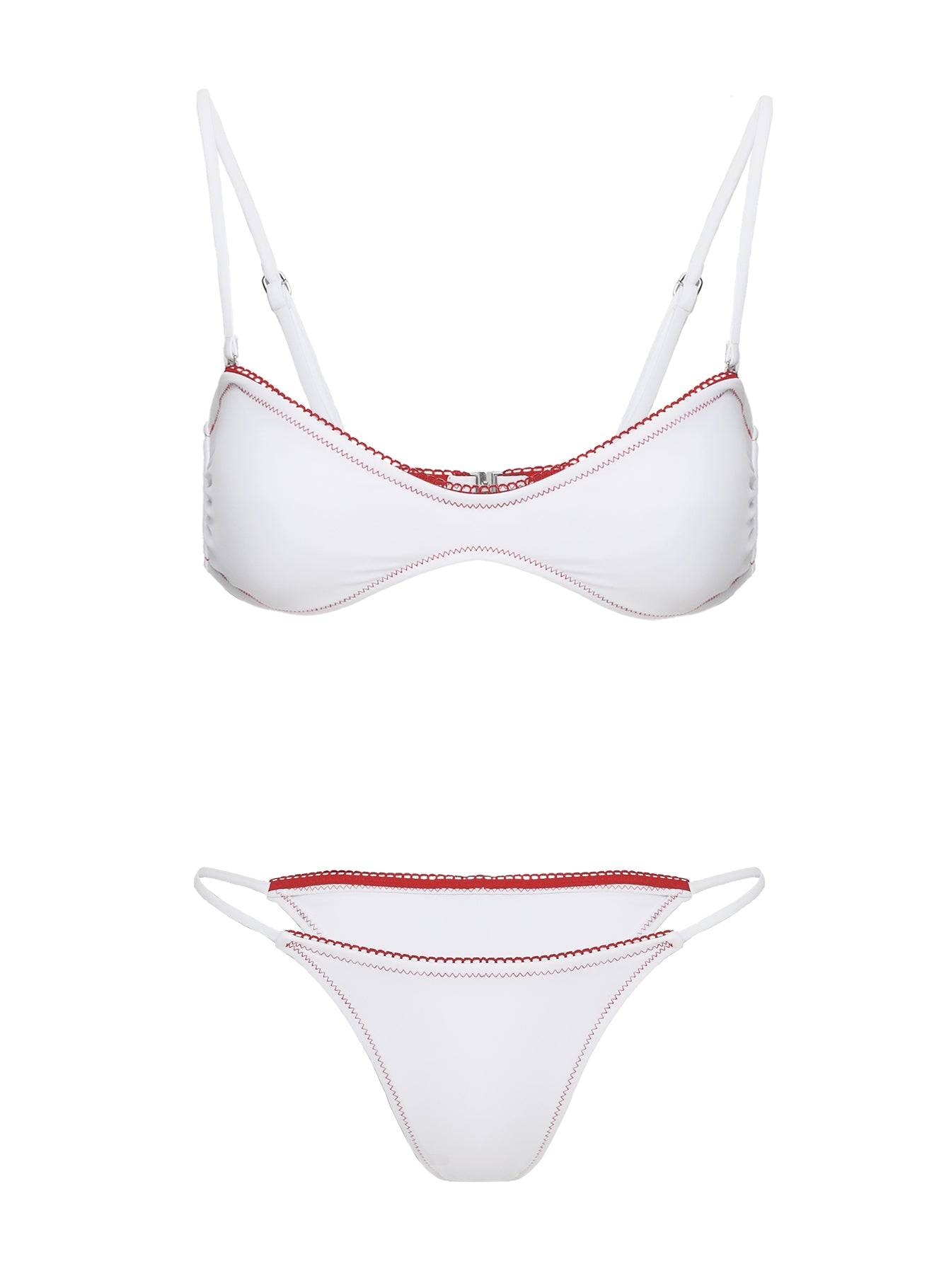 Lauretta Scoop Bikini Top White / Red、mySite、solidvoid